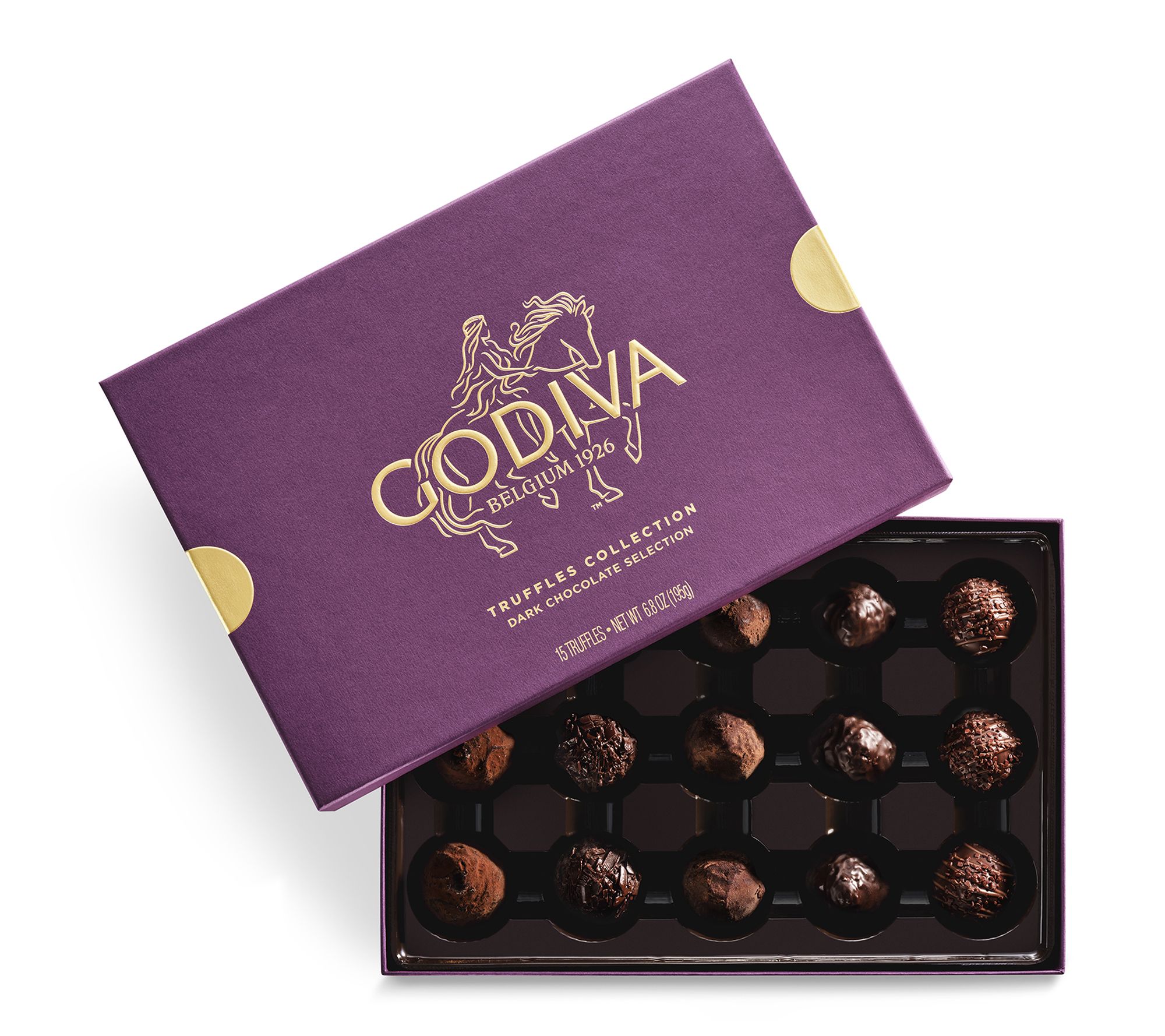 Godiva Dark Chocolate Truffles Gift Box, 15 piece.
