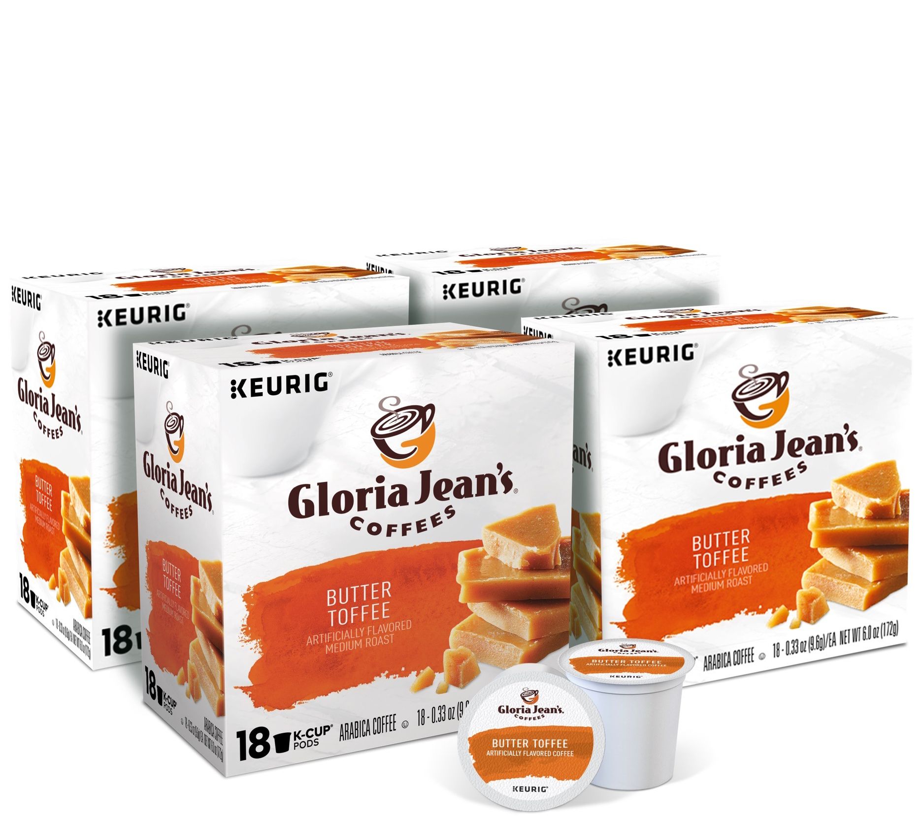 Keurig 96Ct Gloria Jeans Coffee Butter ToffeeKCup Pods