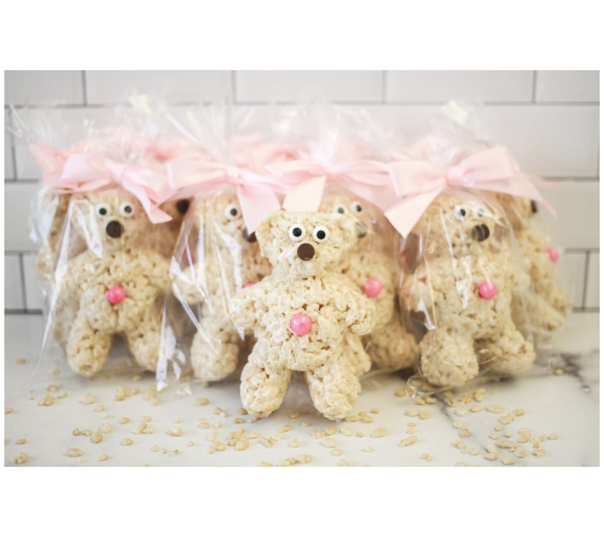 Creative Crispies 6-Piece Pink Bear Treats