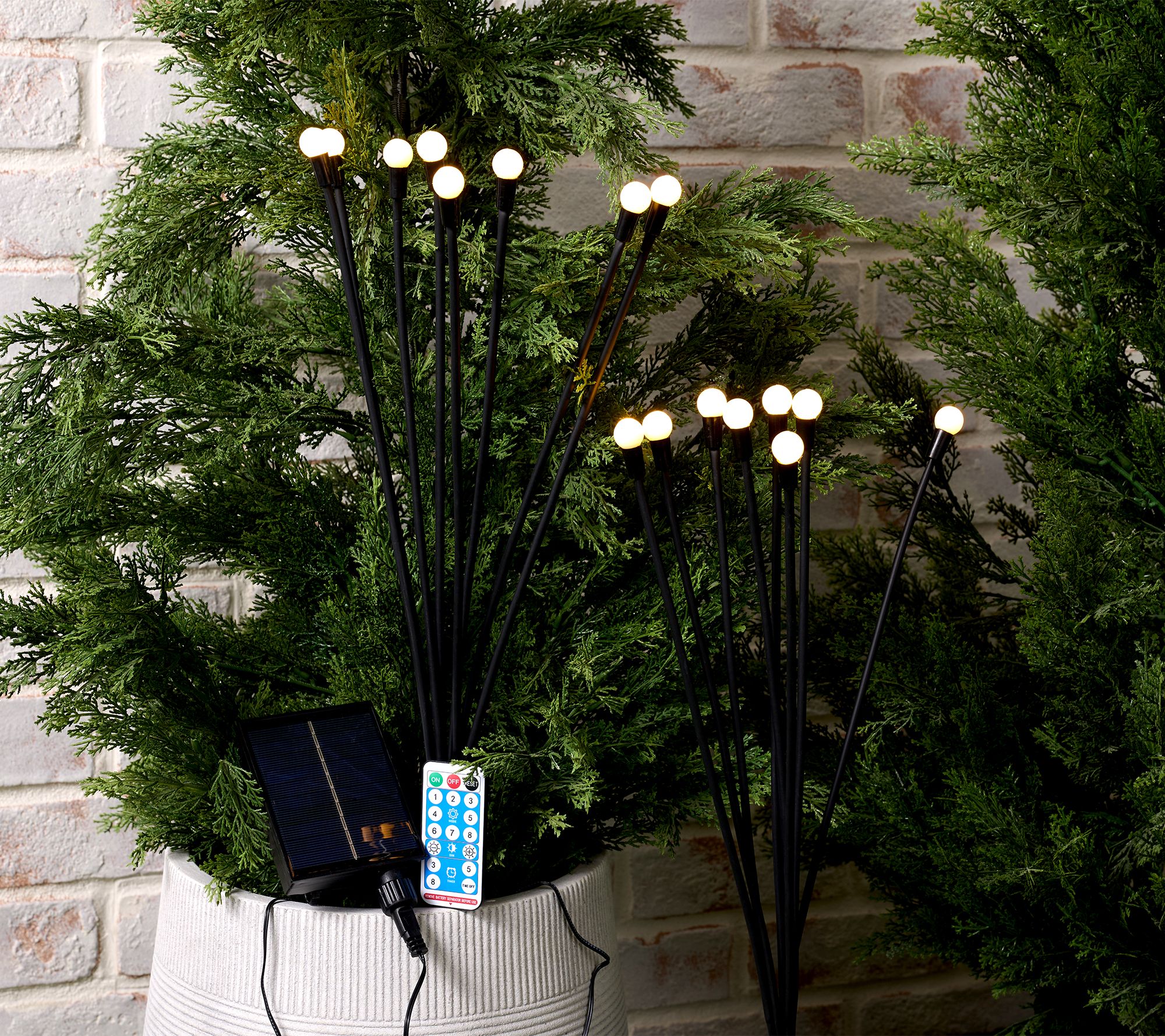 "As Is" Garden Reflections Set of 2 Swaying Firefly Light Stakes