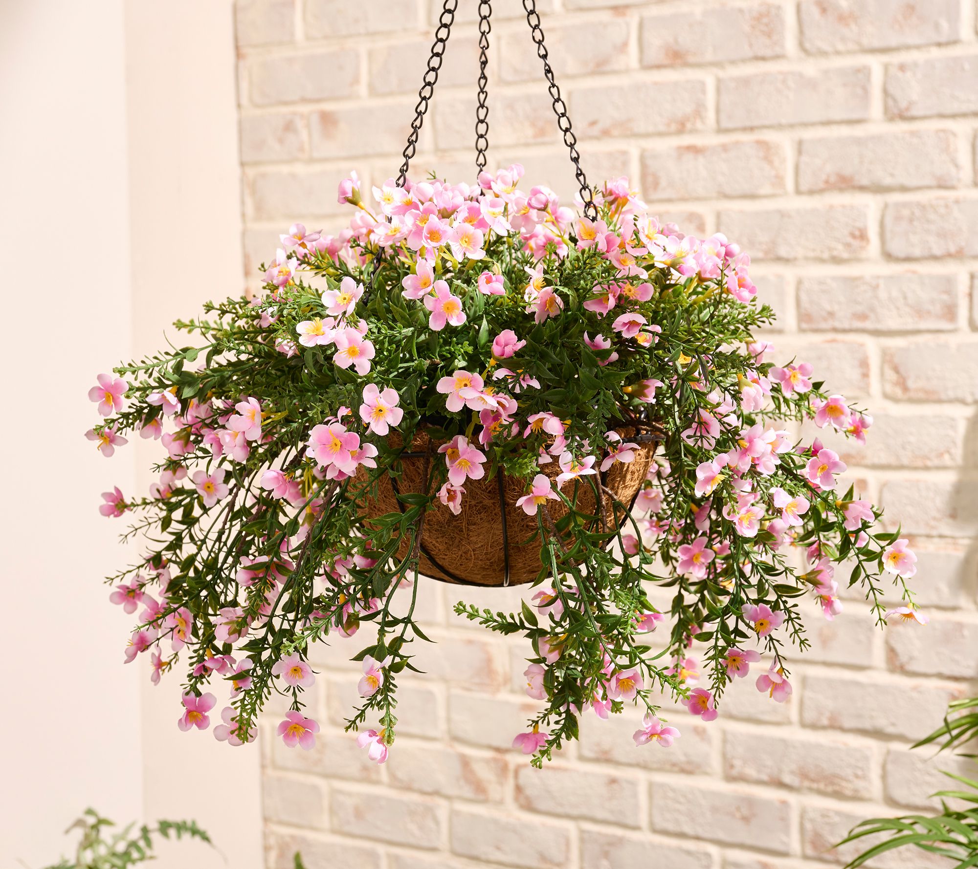 "As Is" Garden Reflections 18" Faux Bacopa Flower Hanging Basket
