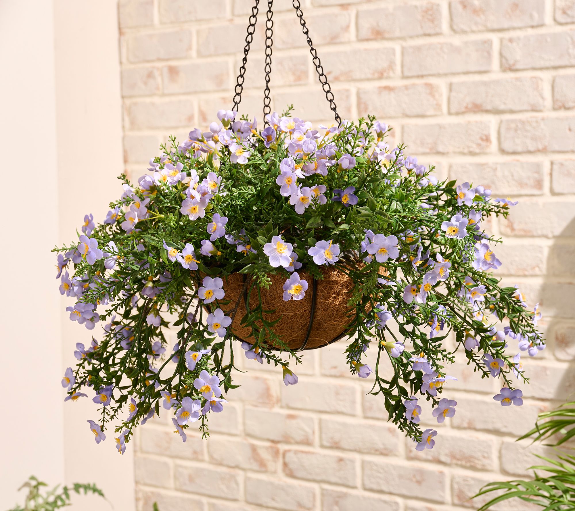 "As Is" Garden Reflections 18" Faux Bacopa Flower Hanging Basket