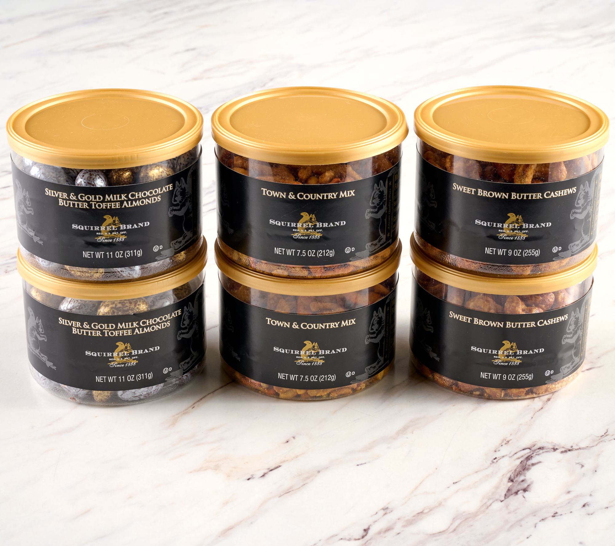 Squirrel Brand (6) 9-oz Jars Gourmet Nut Assortment