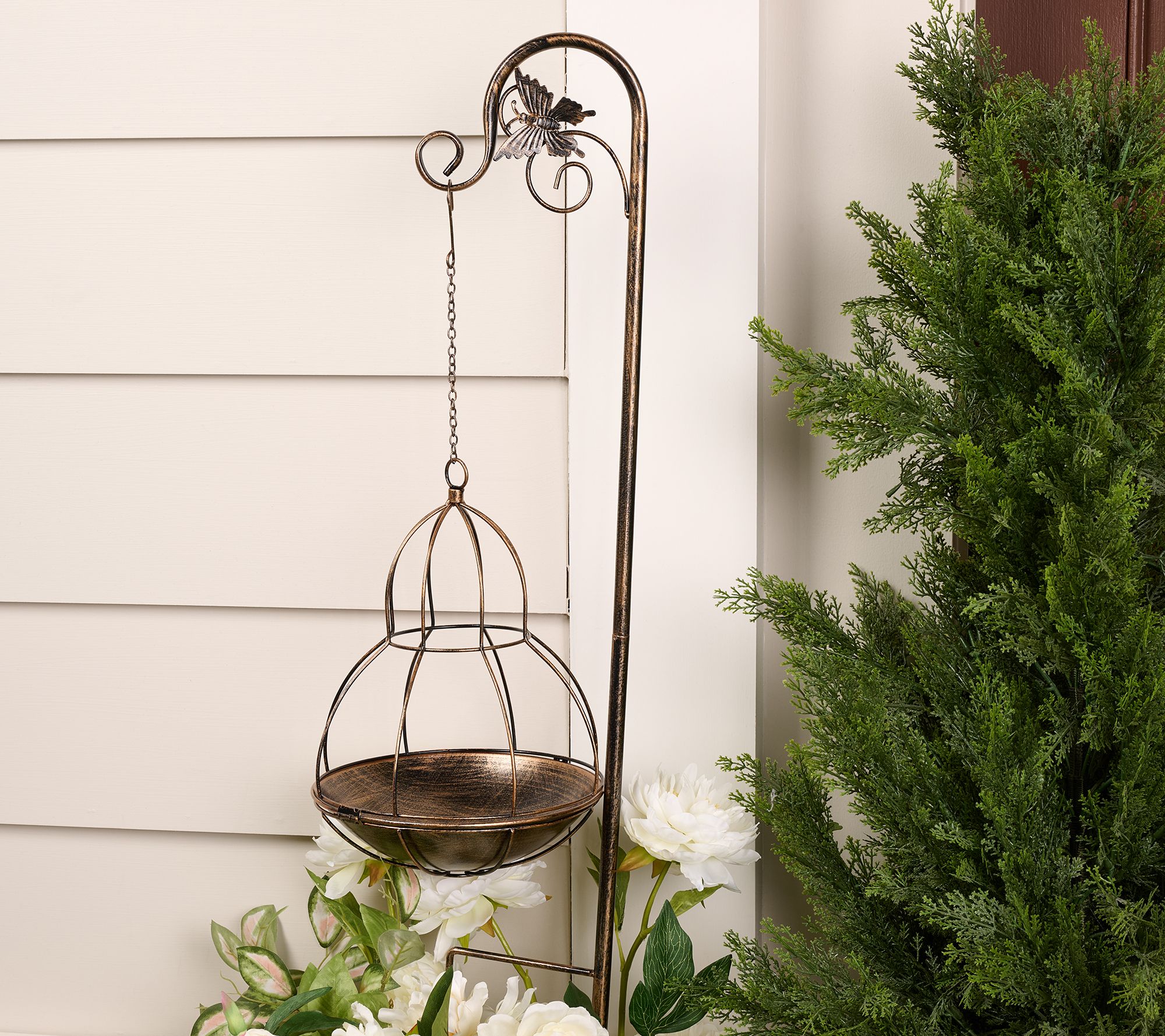 "As Is" Garden Reflections Plant Stand w/ Metal Pot and Hook