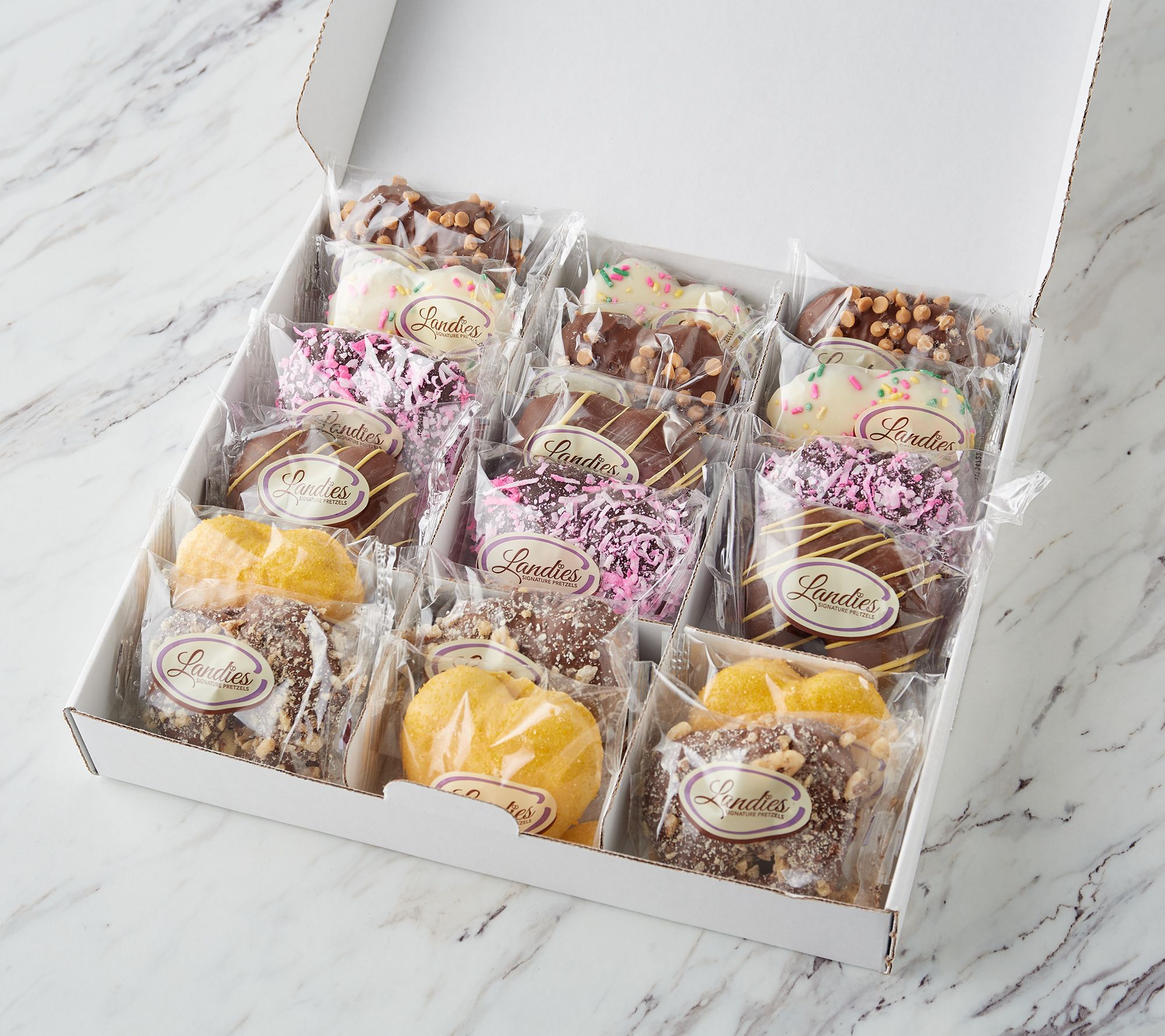 SH4/4 Landies Candies 18pc Hello Spring Stuffed Pretzels