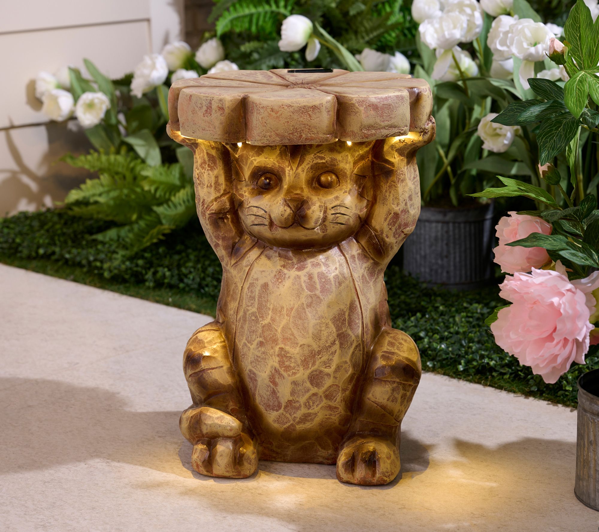 "As Is" Jennings Solar Garden Character Wood Effect Table