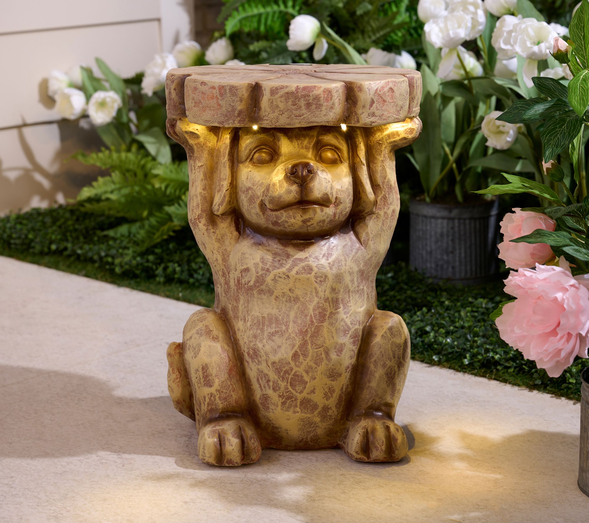 "As Is" Jennings Solar Garden Character Wood Effect Table