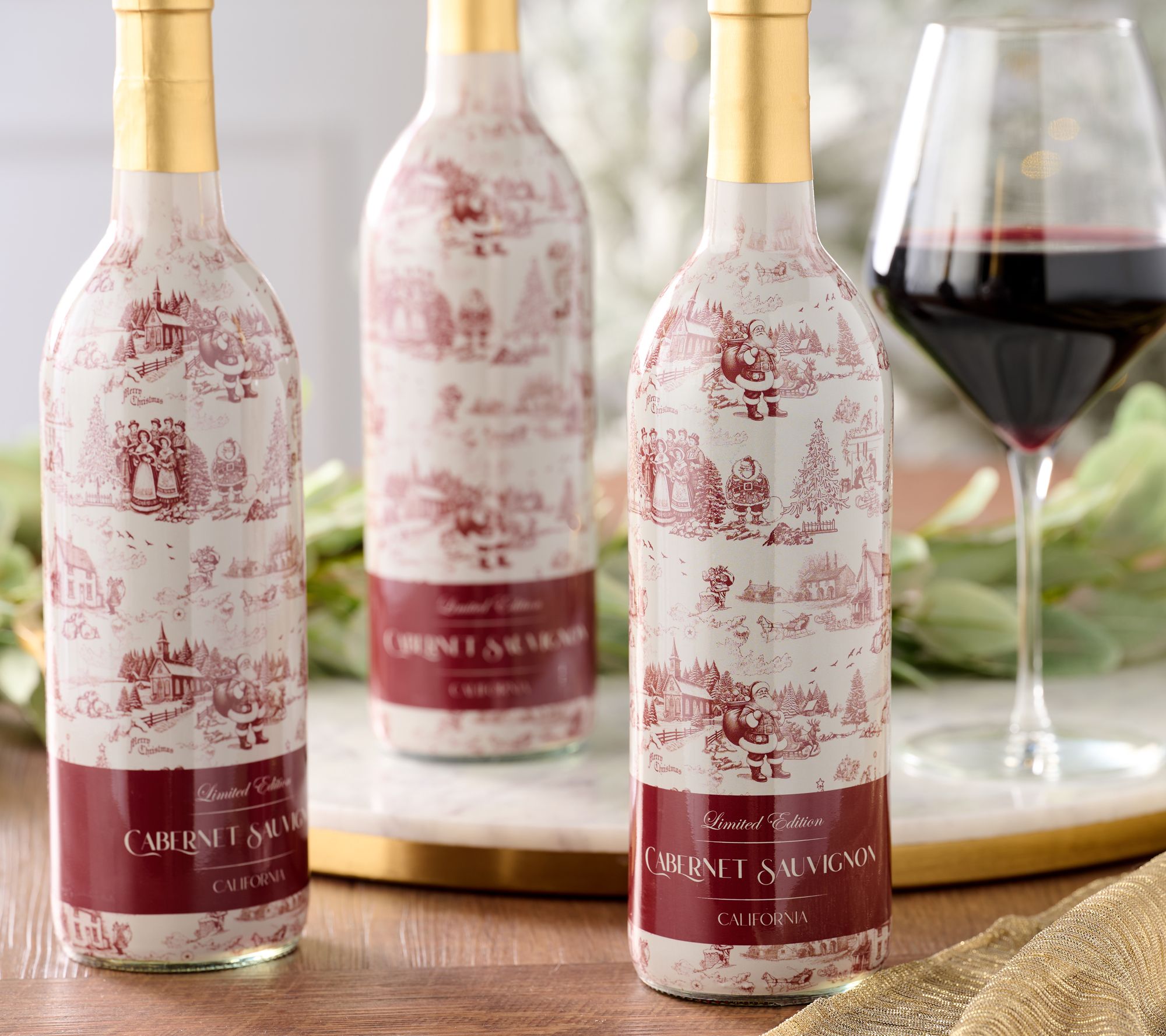 Vino Voyage Holiday Wrapped Bottles 3 Wine Set 750ml