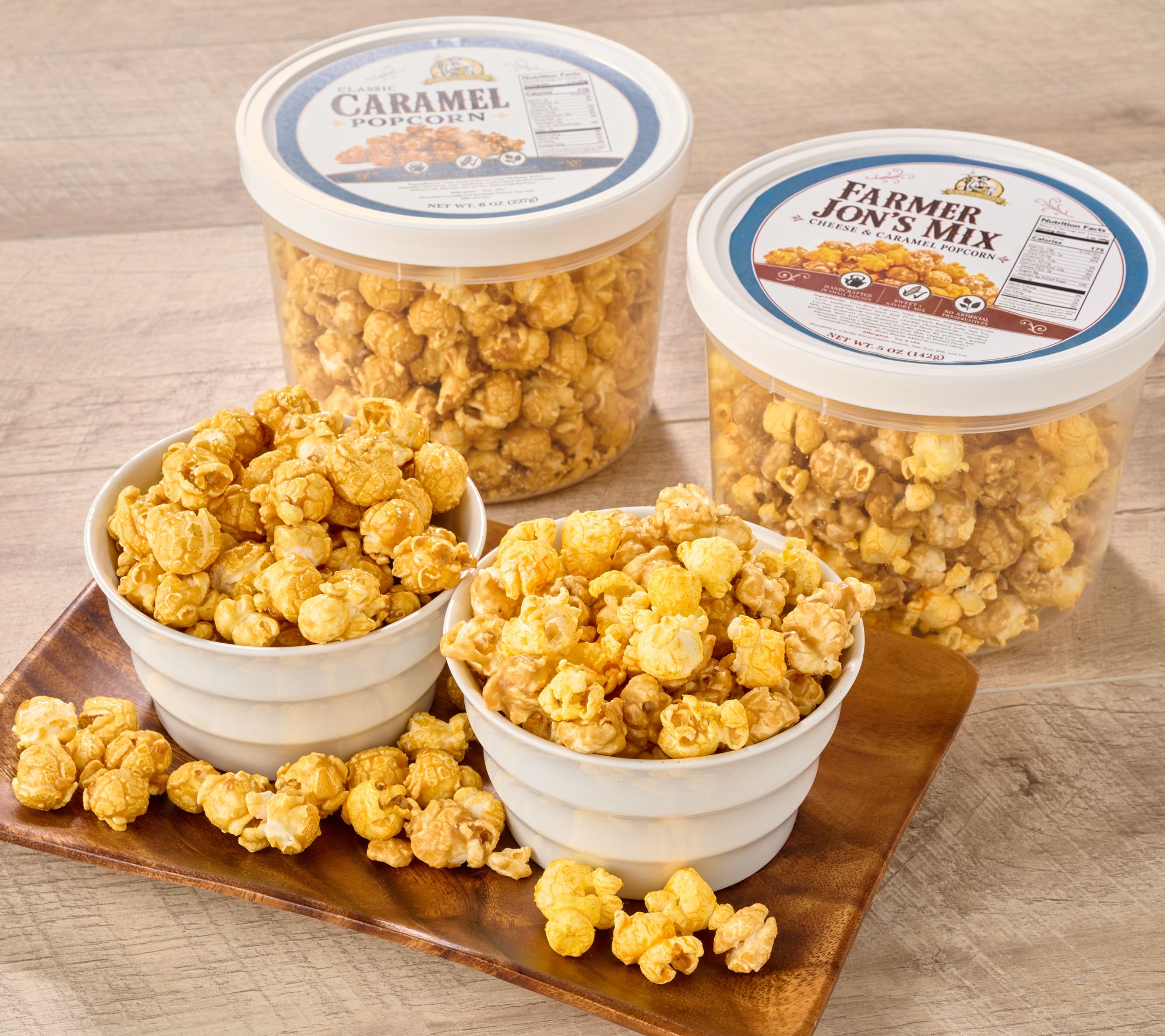 Farmer Jon's Set of 2 Gourmet Popped Caramel Popcorn
