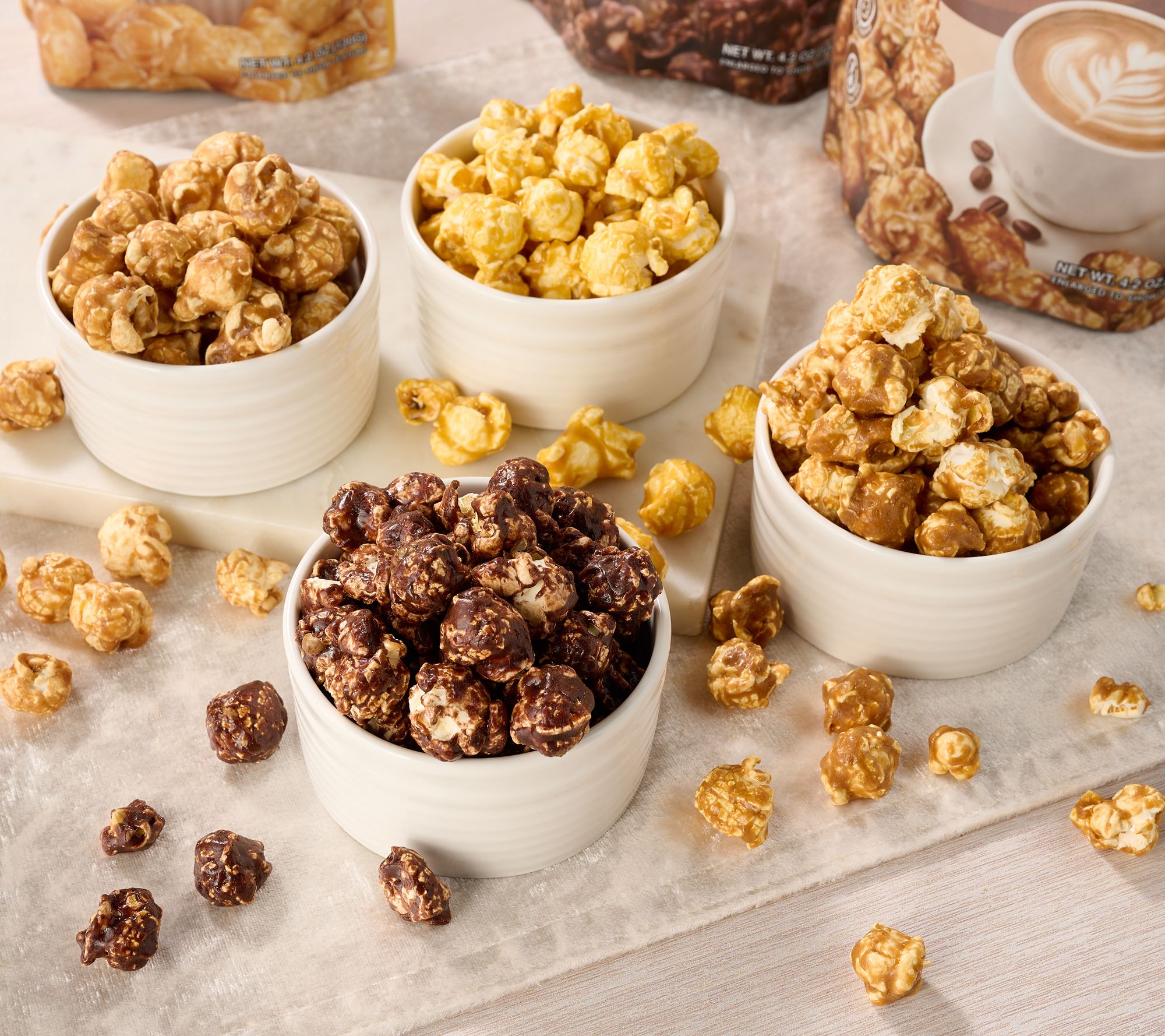 Chef Poppin (4) or (8) 4.2 oz Large Stand Up Bags Gourmet Popcorn