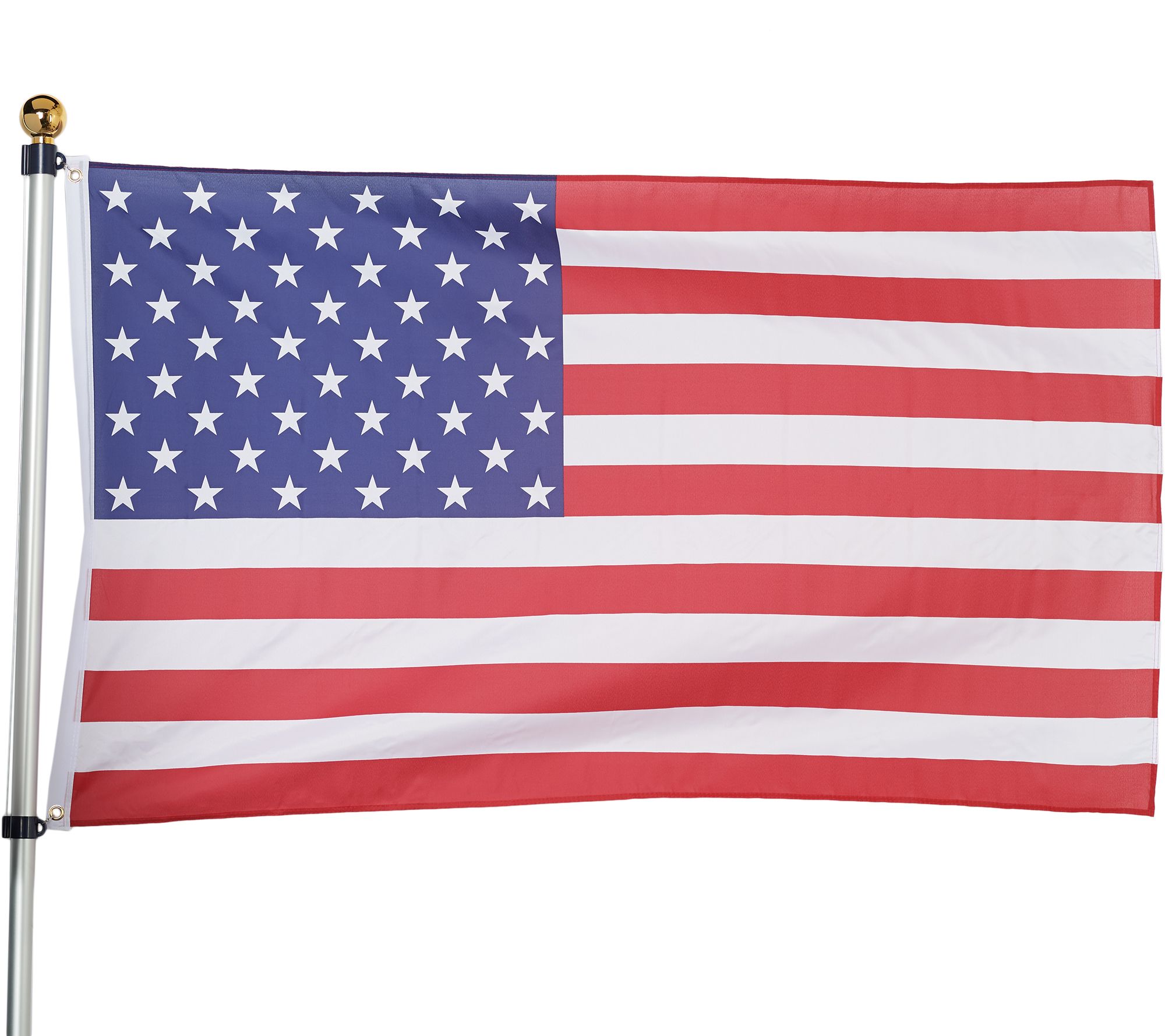 American Pride Tangle Free 6-1/2 Foot Flagpole with American Flag - QVC.com