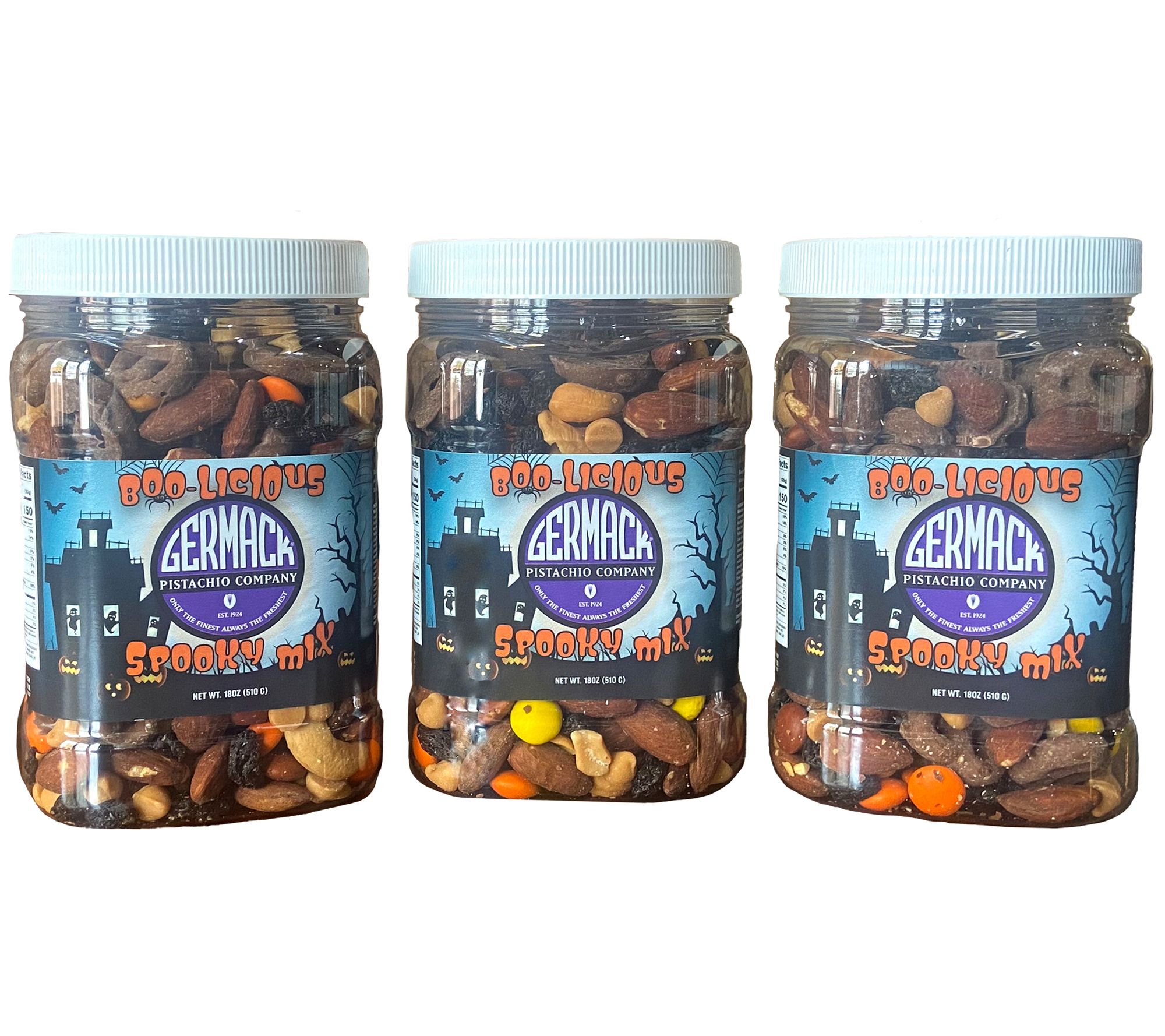Ships 10/16 Germack 3 Jars of Boolicious Frui t& Nut Mix