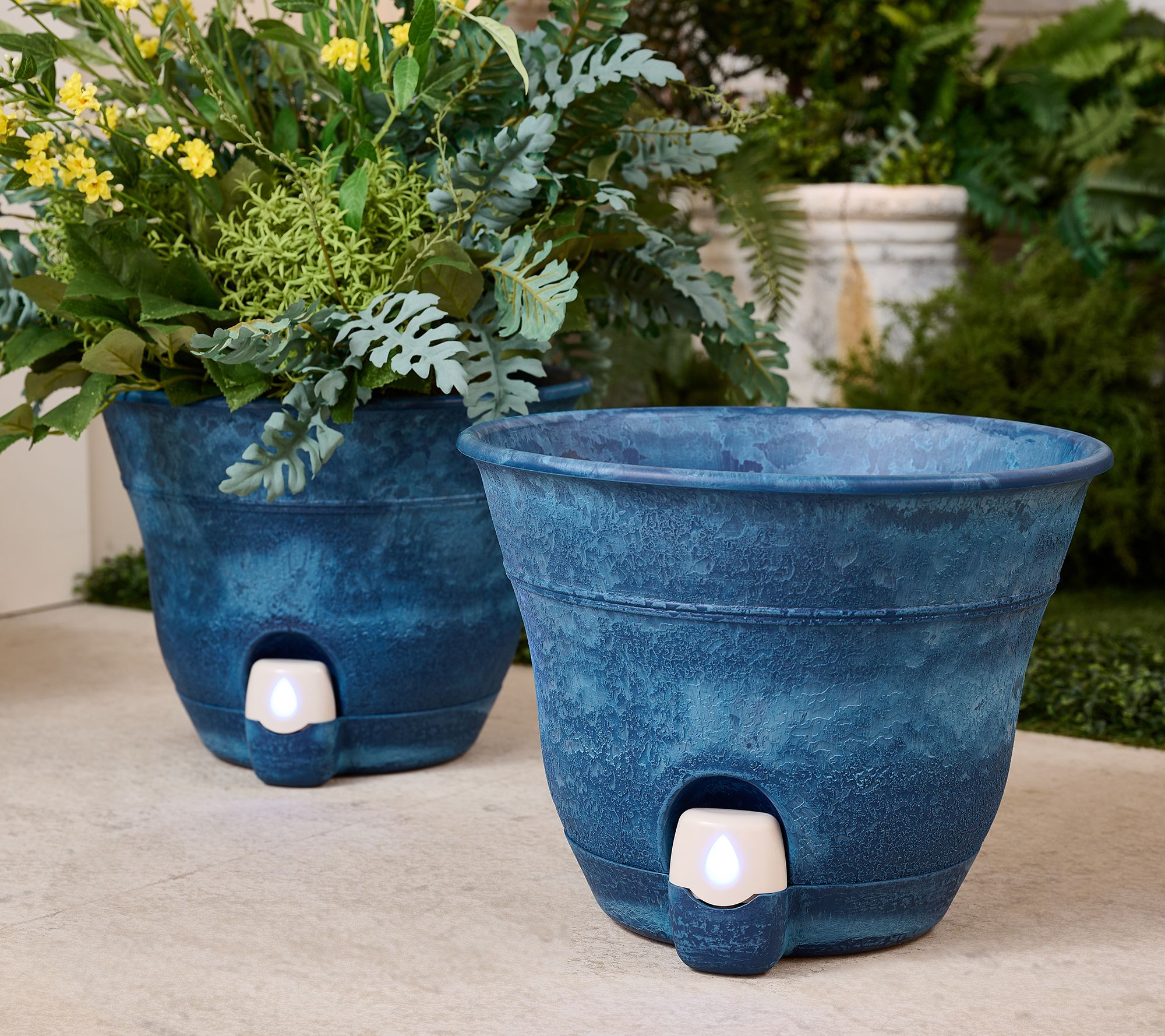 Bernini Set of 2 Firmastone 15" Self-Watering Smart Planters