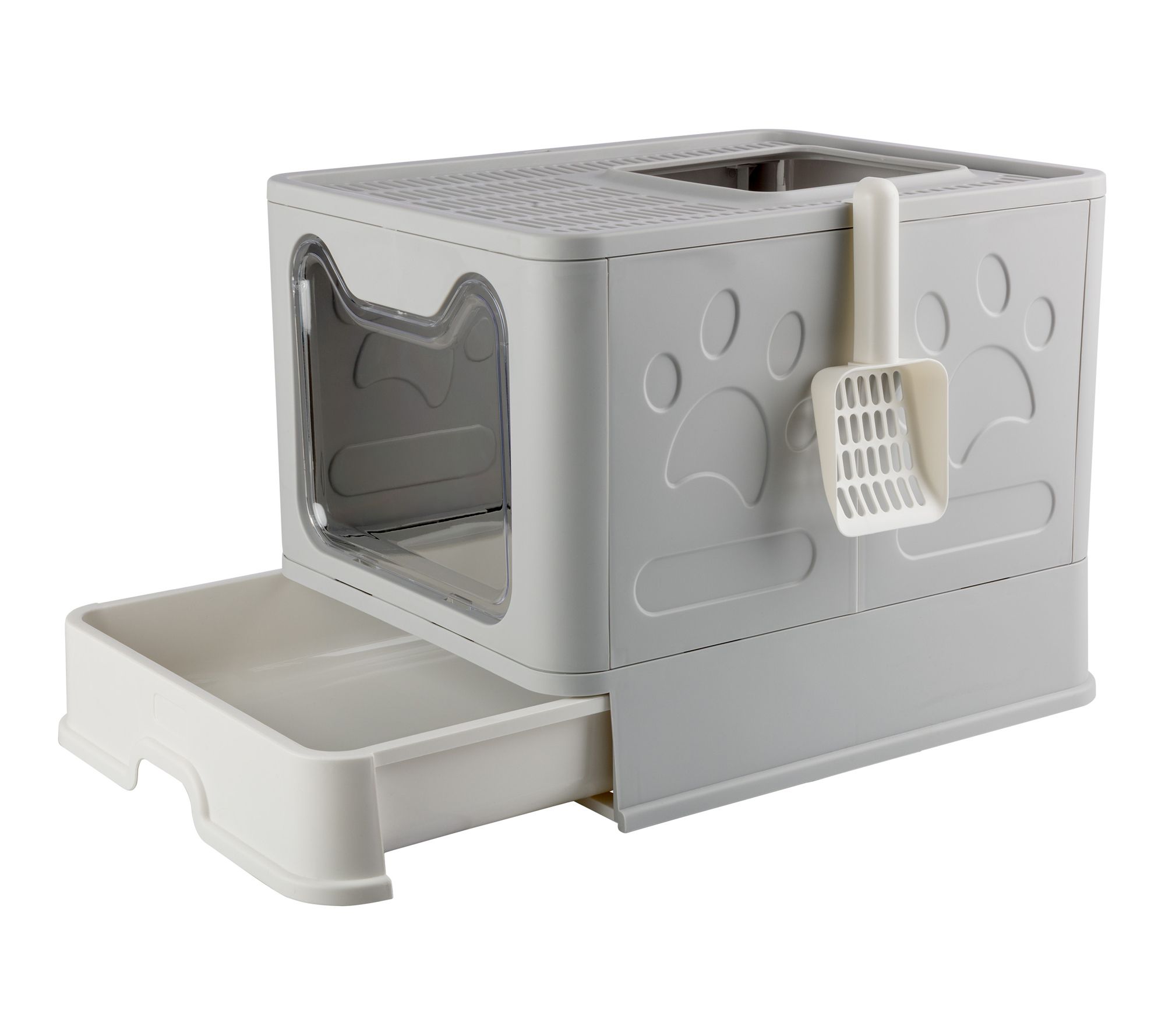PETMAKER Enclosed Foldable Cat Litter Box with Accessories