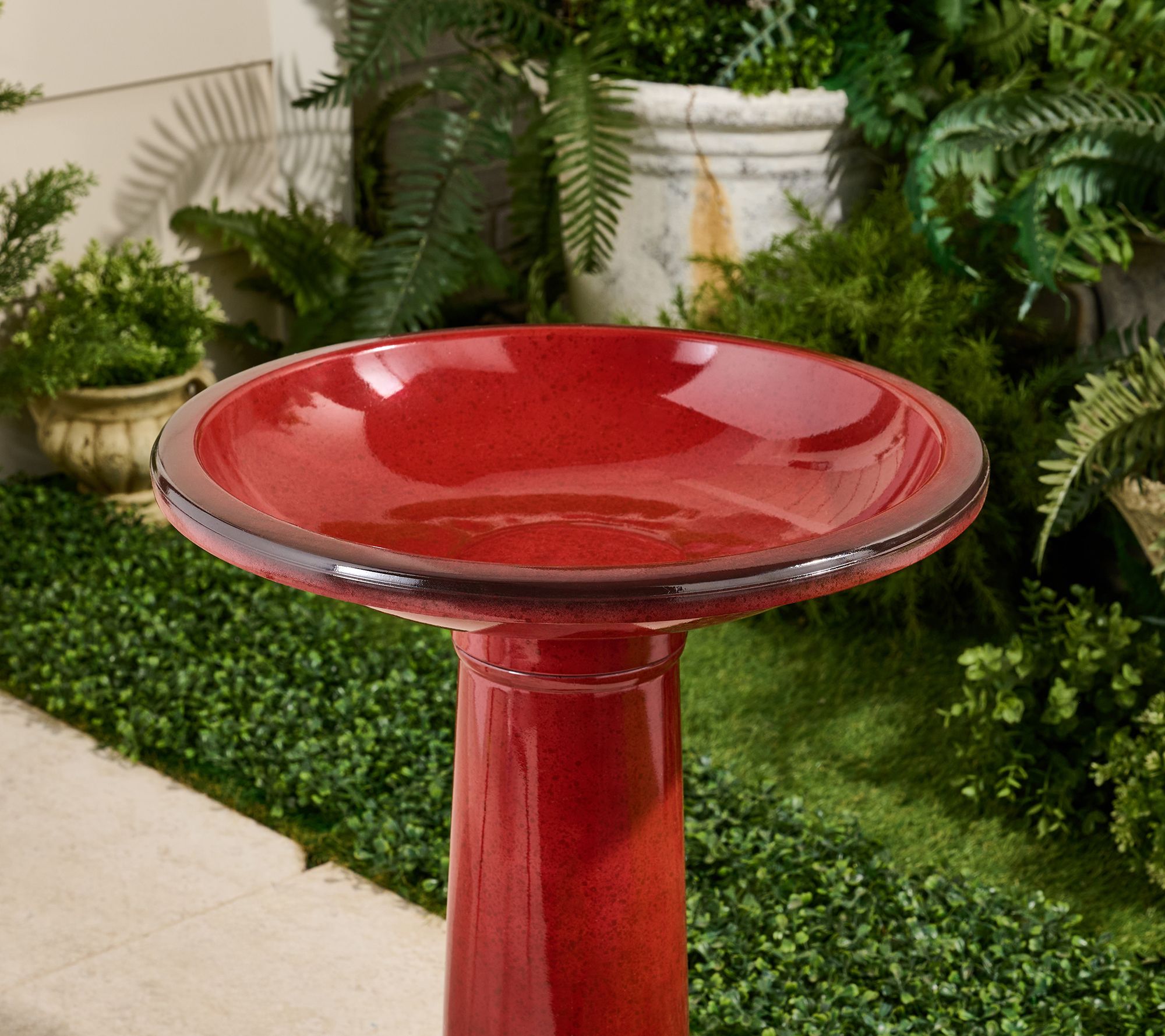 "As Is" Jennings Faux Ceramic Bird Bath with Fillable Base - QVC.com