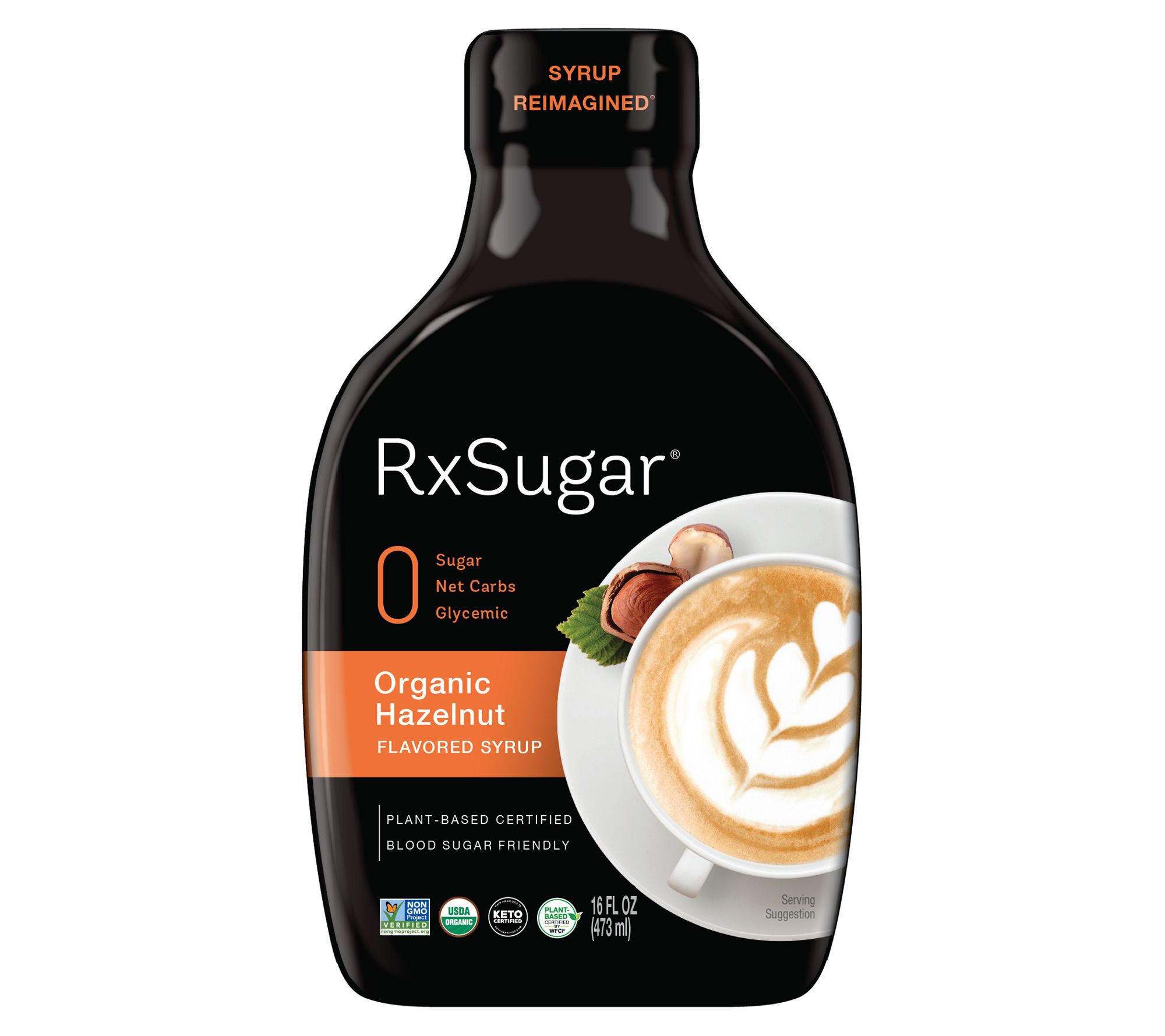 RxSugar 6-Pack Allulose Sugar Organic Hazelnut Syrup