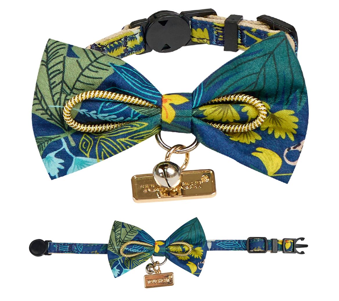 Touchcat Safari Patterned Cat Collar with Bow