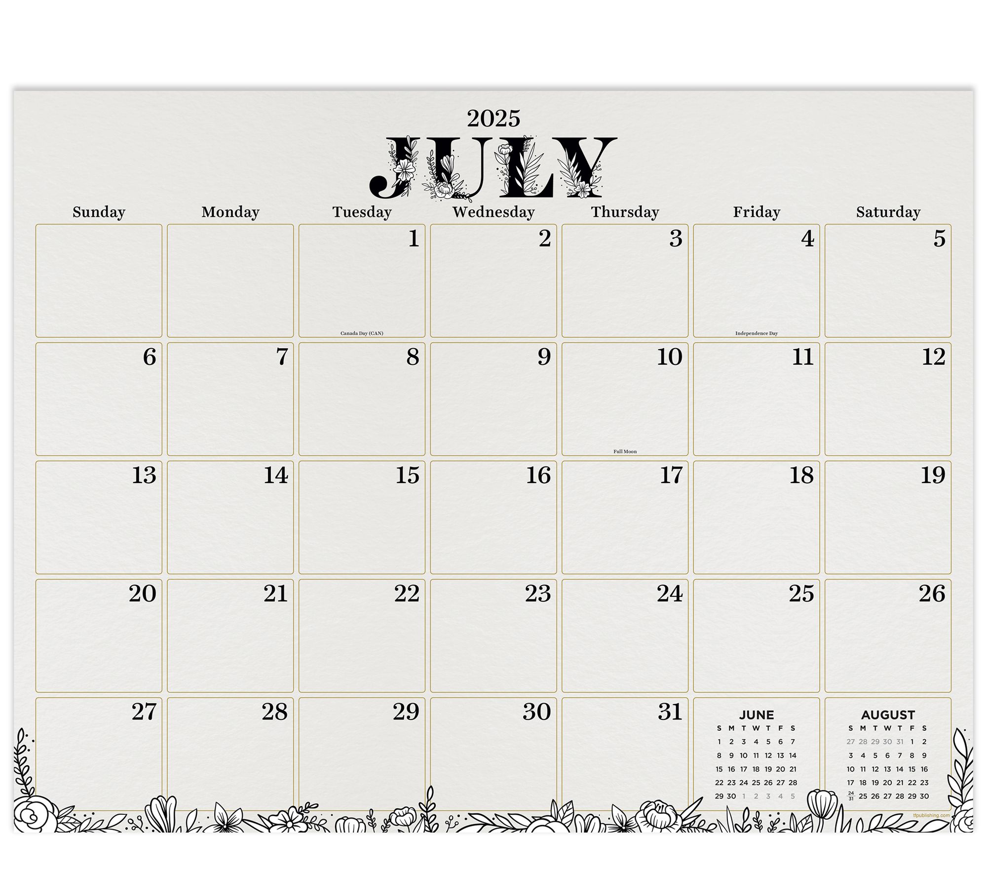 TF Publishing July 2025-June 2026 LRG Monthly Deskpad Calendar