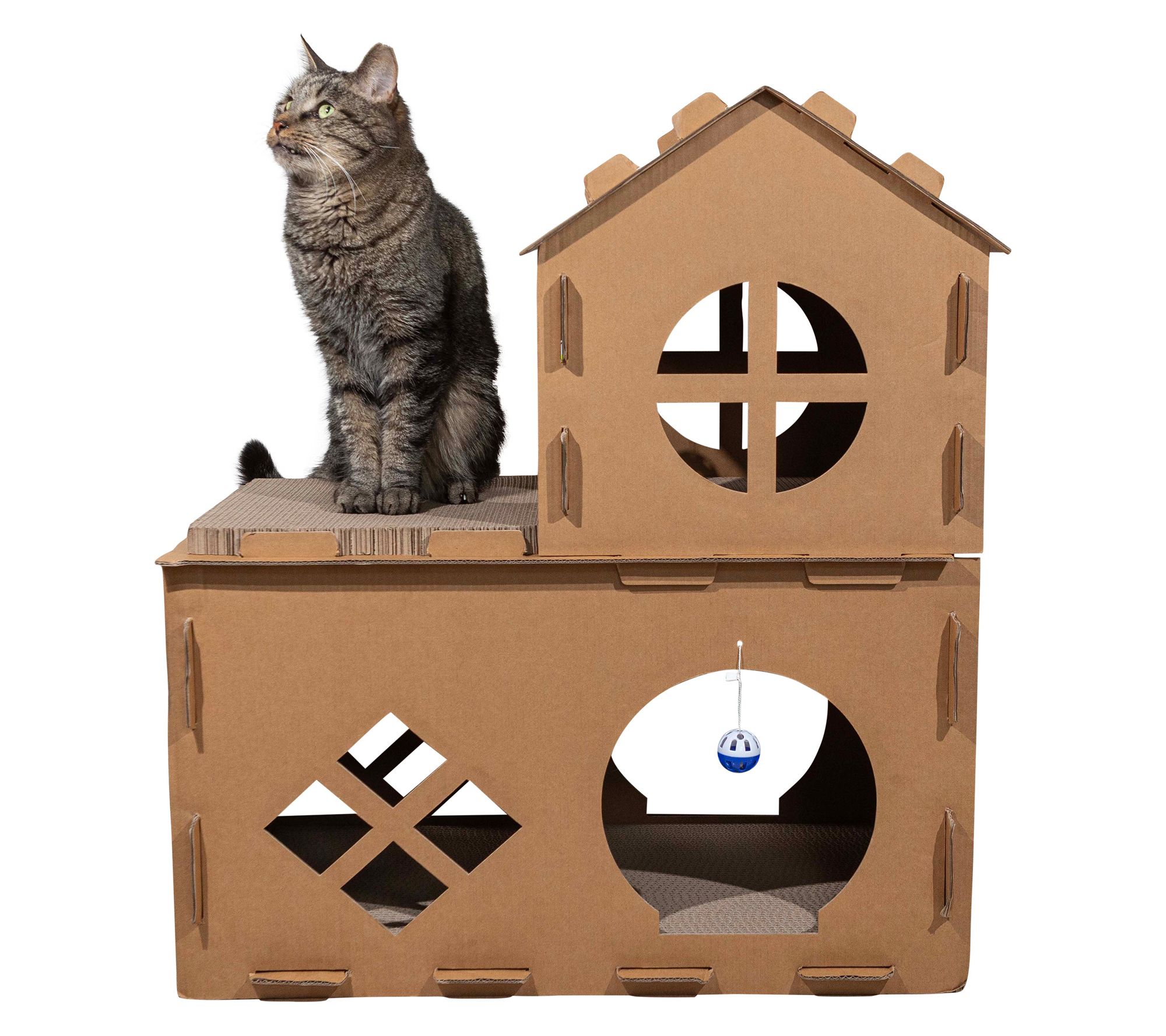 Petmaker Multi-Level Indoor Cat House with Scratching Pads