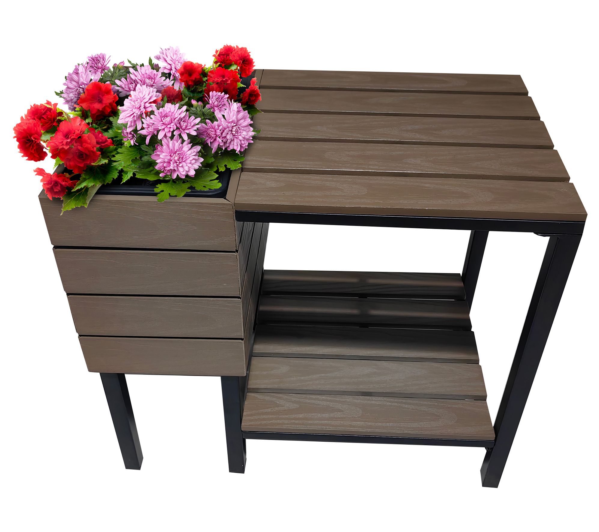 ATLeisure Outdoor Side Table with Built-in Planter
