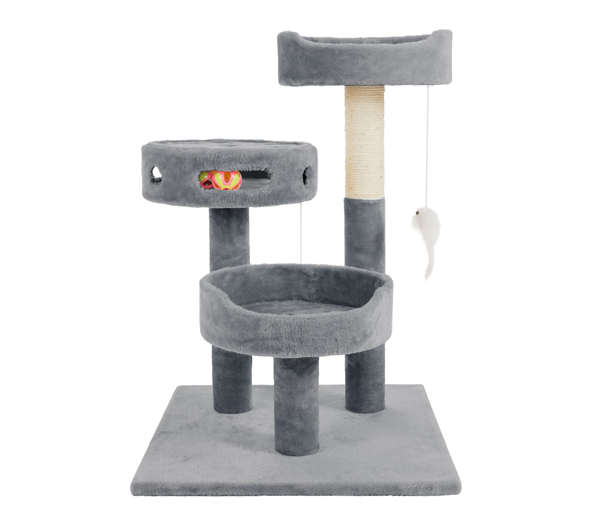Petmaker 3-Tier Cat Tower Condo with Perches &Interactive Toy