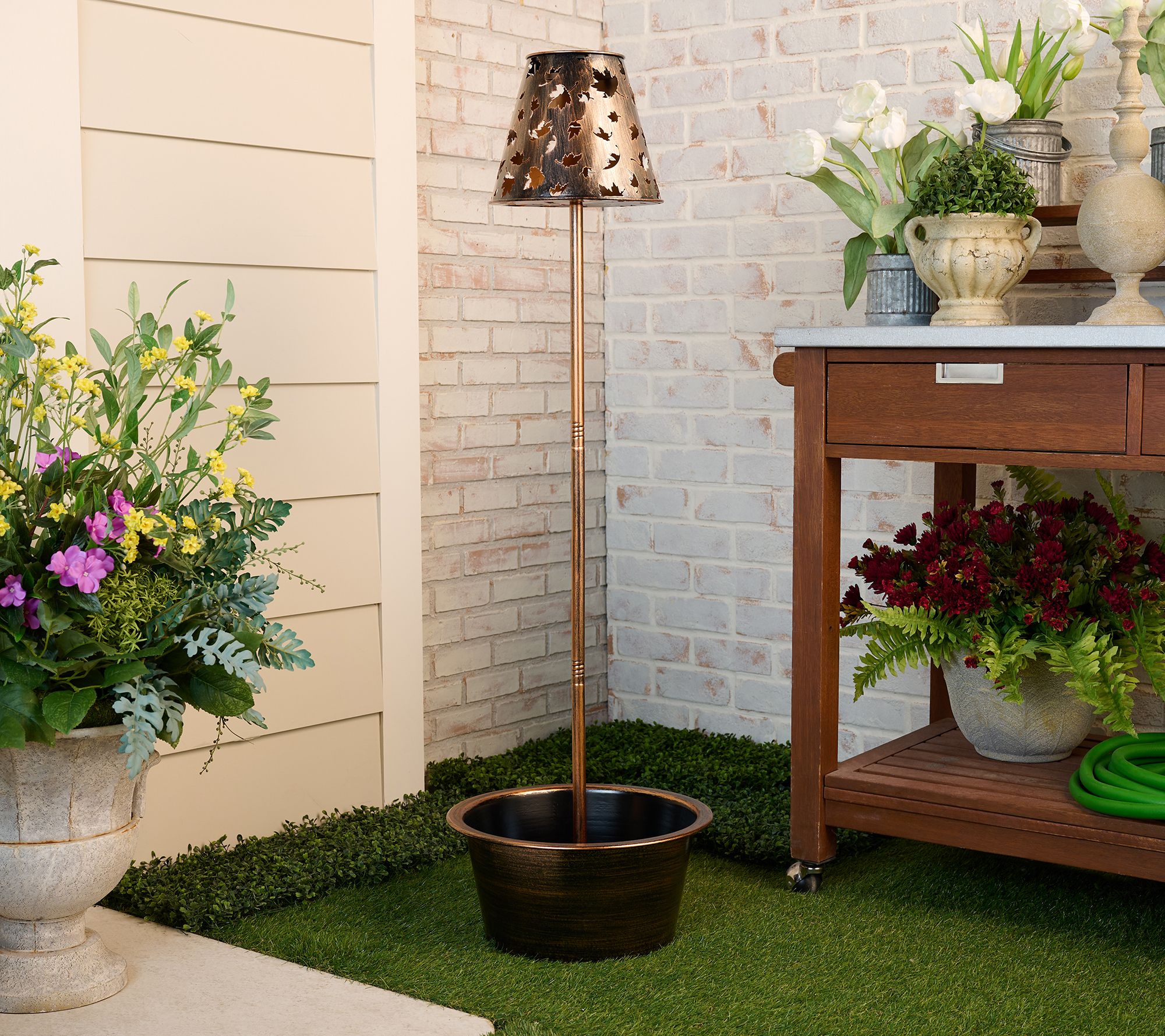 "As Is" Girl Next Door Illuminated Fall Harvest Lamp w/ Planter