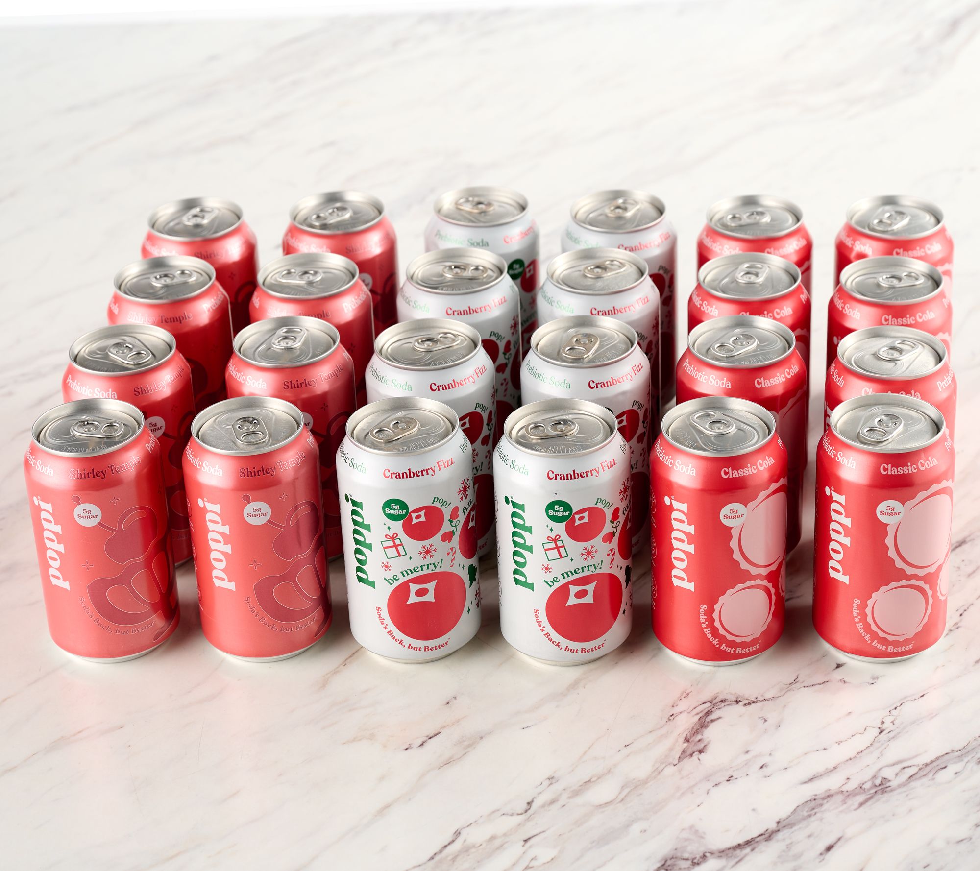 SH12/7 Poppi (24) 12-oz Cans 5g Sugar Soda Holiday Party Pack