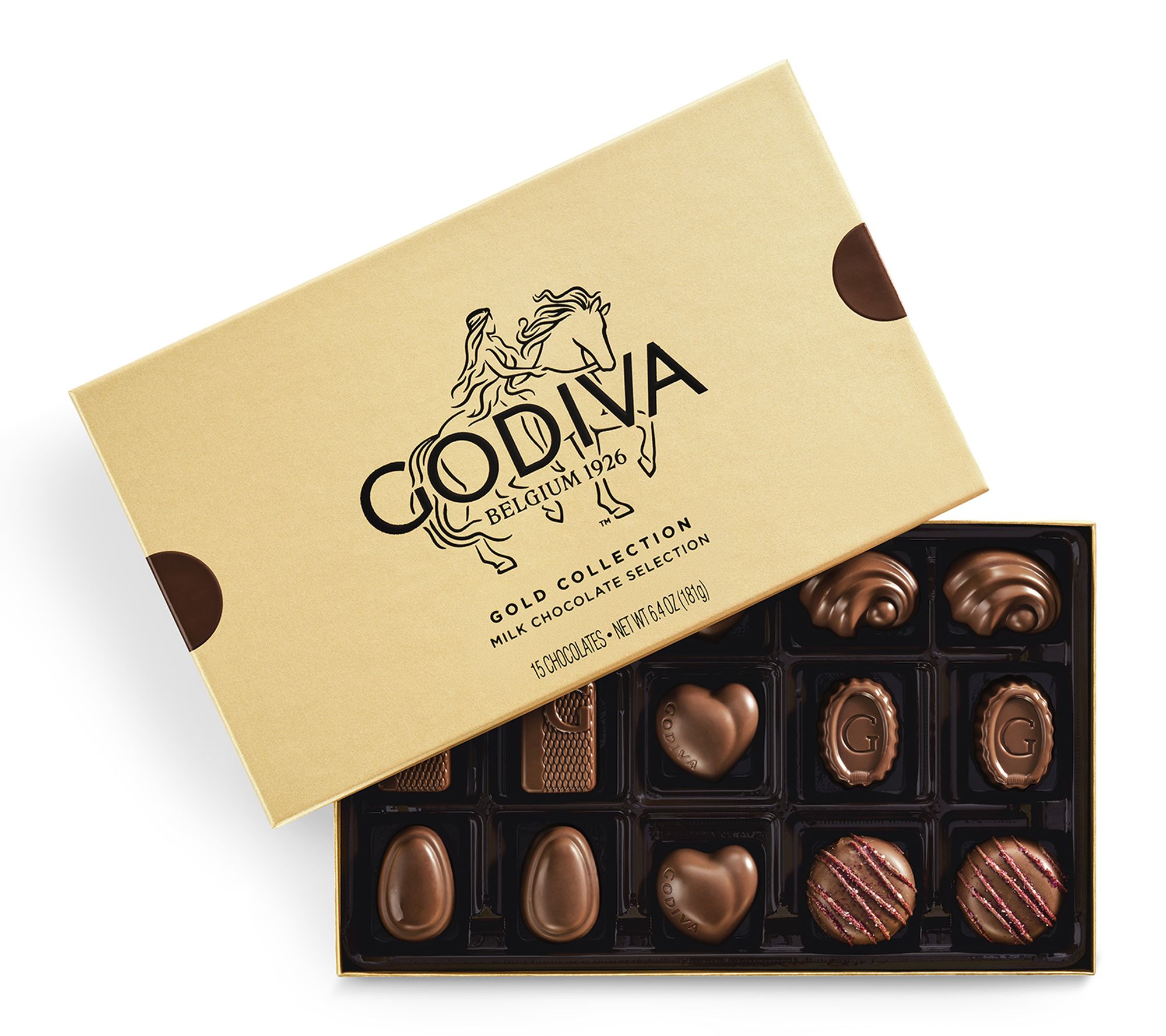 Godiva Milk Chocolate Gold Gift Box, 15 piece