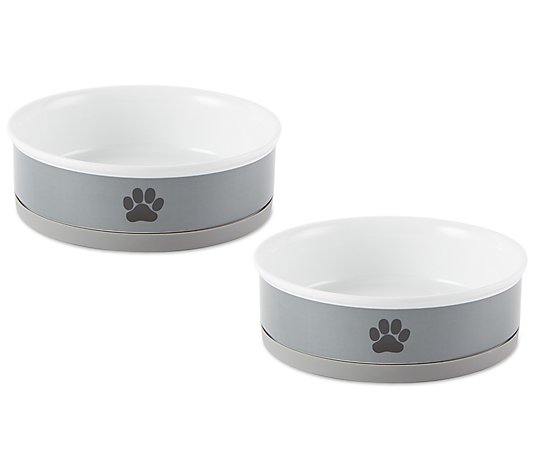 S/2 Design Imports Paw Print Ceramic Bowl Large