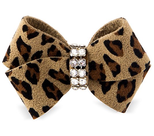Susan Lanci Designs Ultrasuede Nouveau Bow HairBow Cheetah