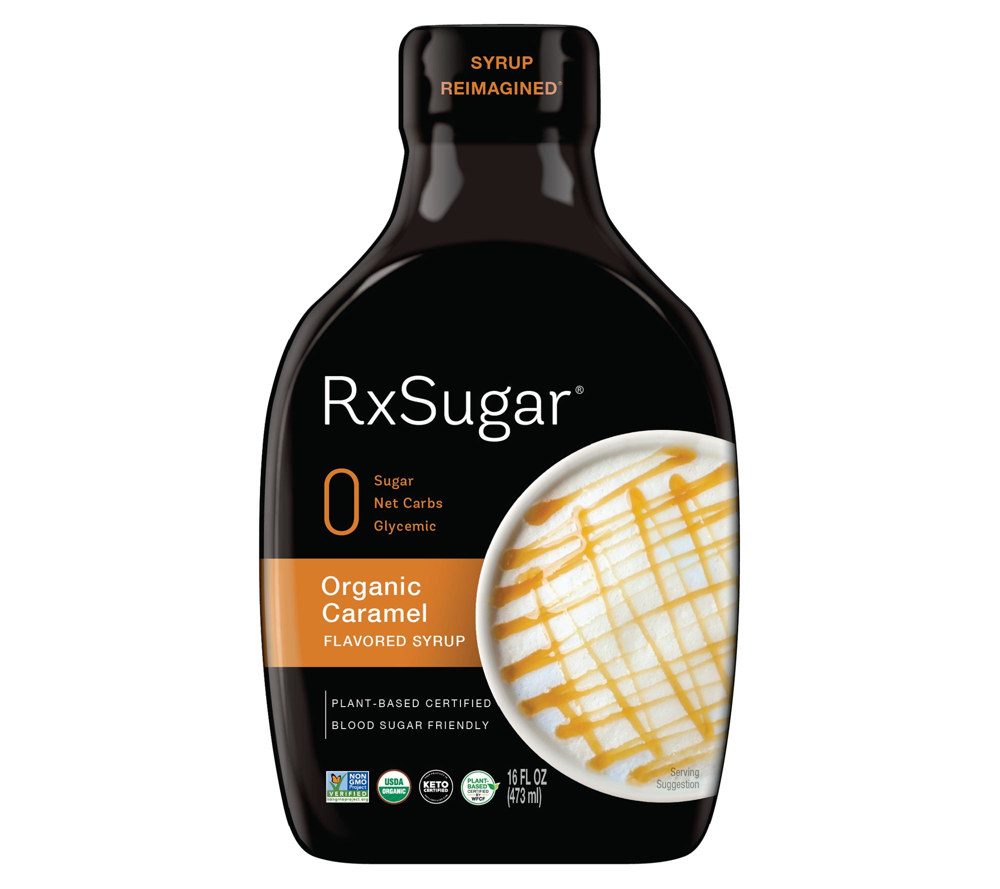 RxSugar 6-Pack Allulose Sugar Organic Caramel Syrup