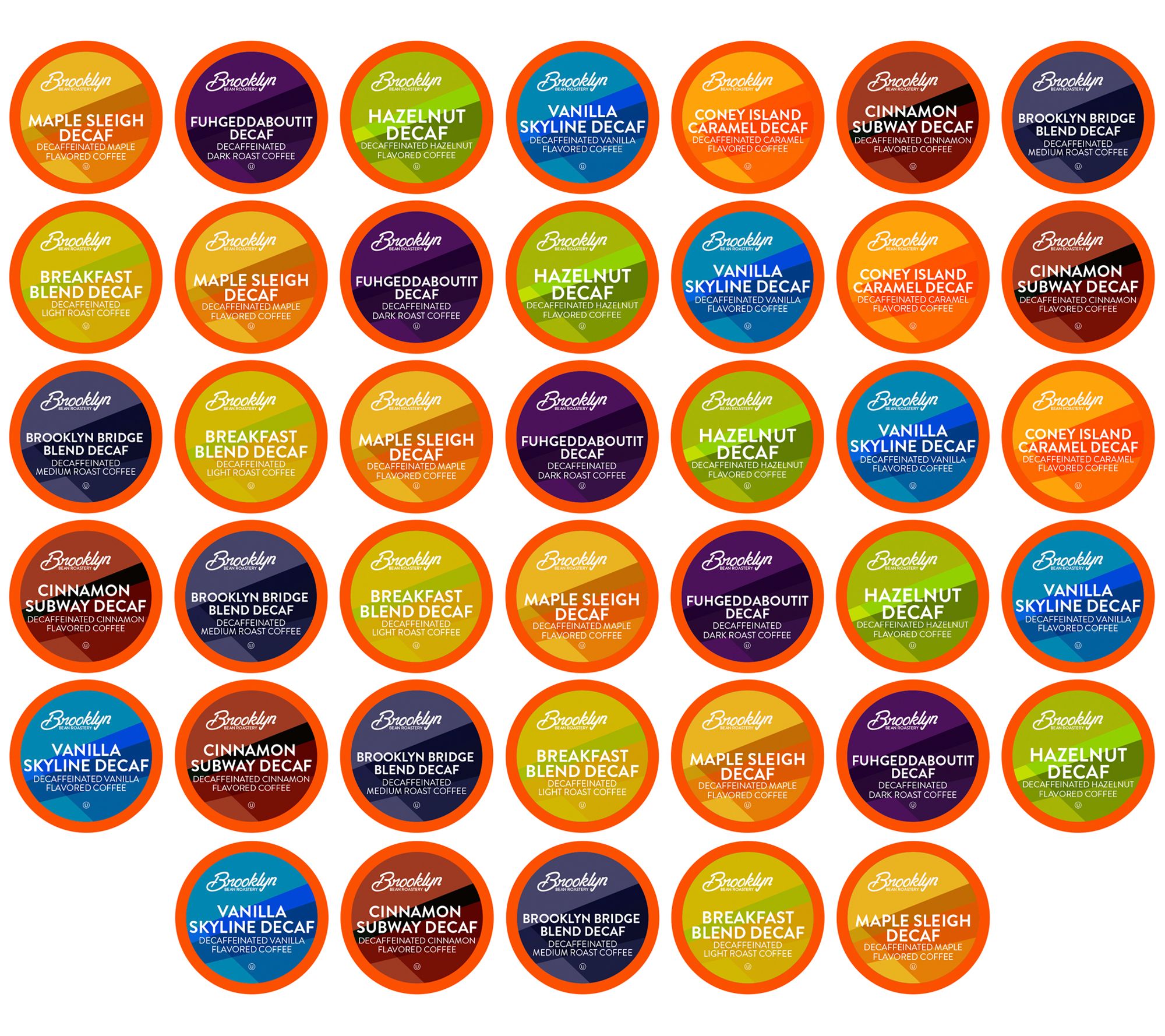 Brooklyn Beans 40-Count Decaf Variety Pack Coffee Pods