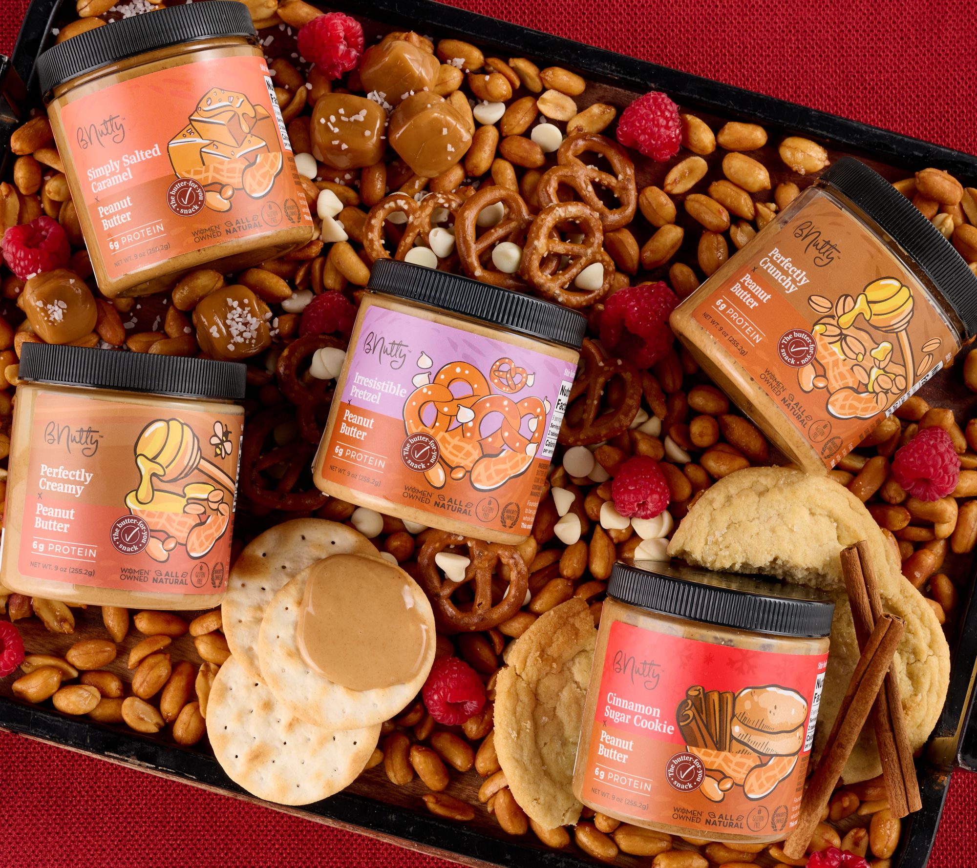 Bnutty (5) 9oz Sweet & Salty Gourmet Peanut Butter Spreads