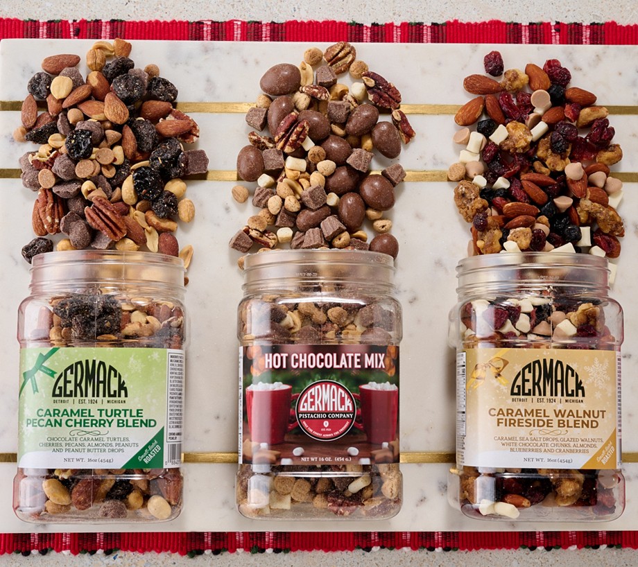 SH 11/9 Germack (3) 16oz Jar Holiday Assortment Nut Mixes