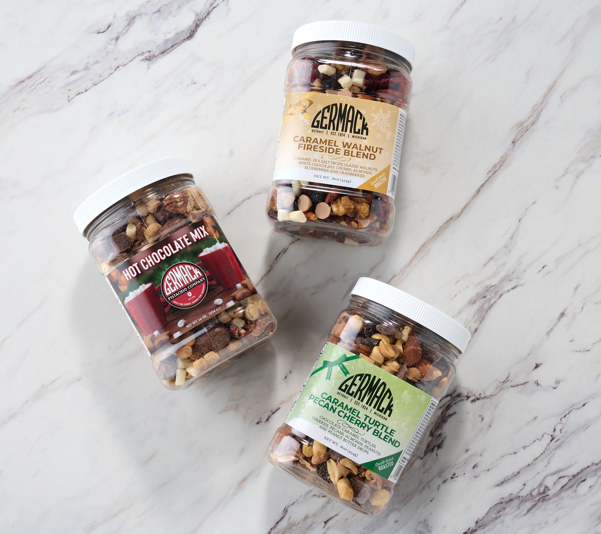 SH 11/9 Germack (3) 16oz Jar Holiday Assortment Nut Mixes - QVC.com
