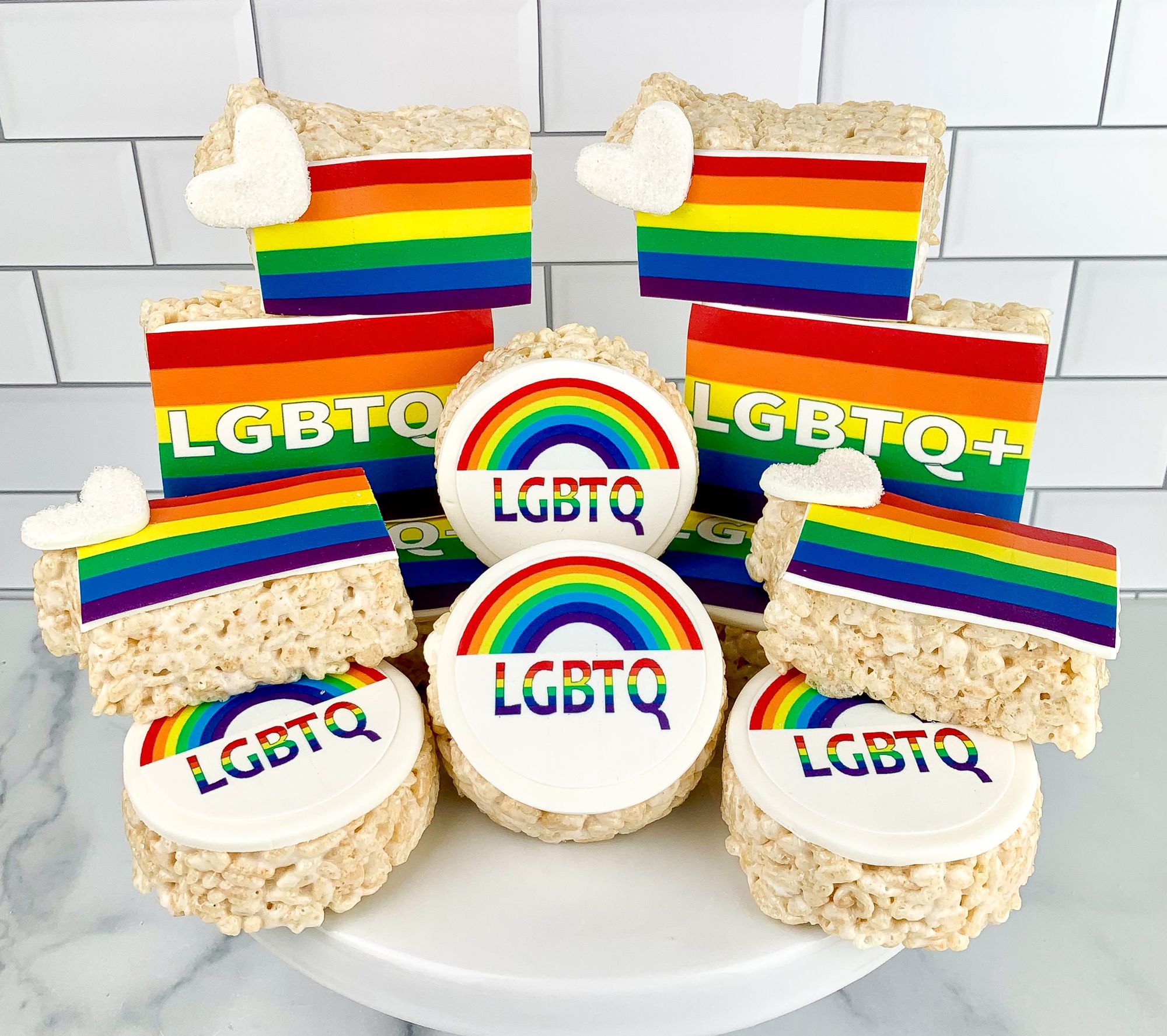 Creative Crispies 12 Pc Assorted Pride Month Ra inbow Treats