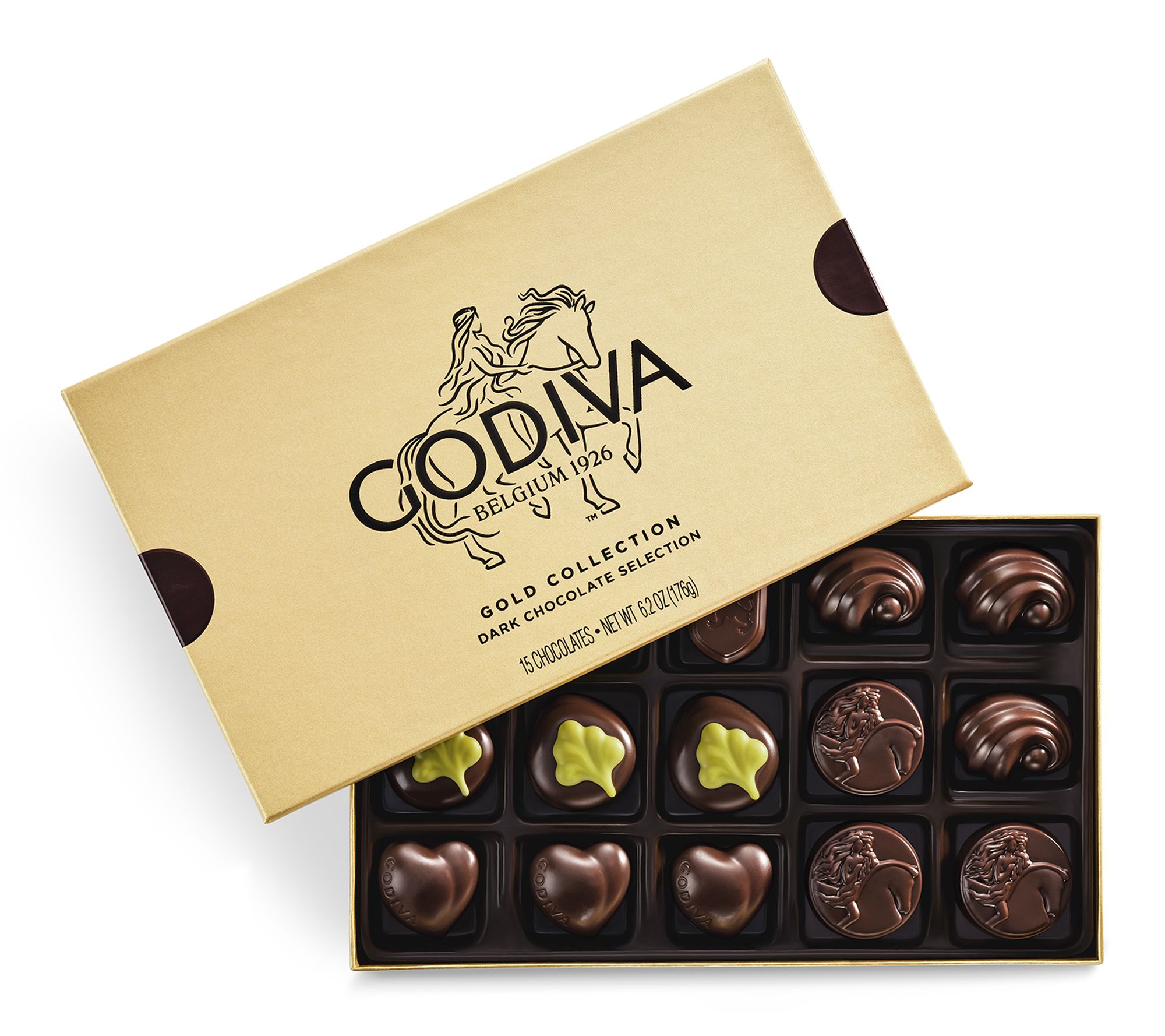 Godiva Dark Chocolate Gold Gift Box, 15 piece