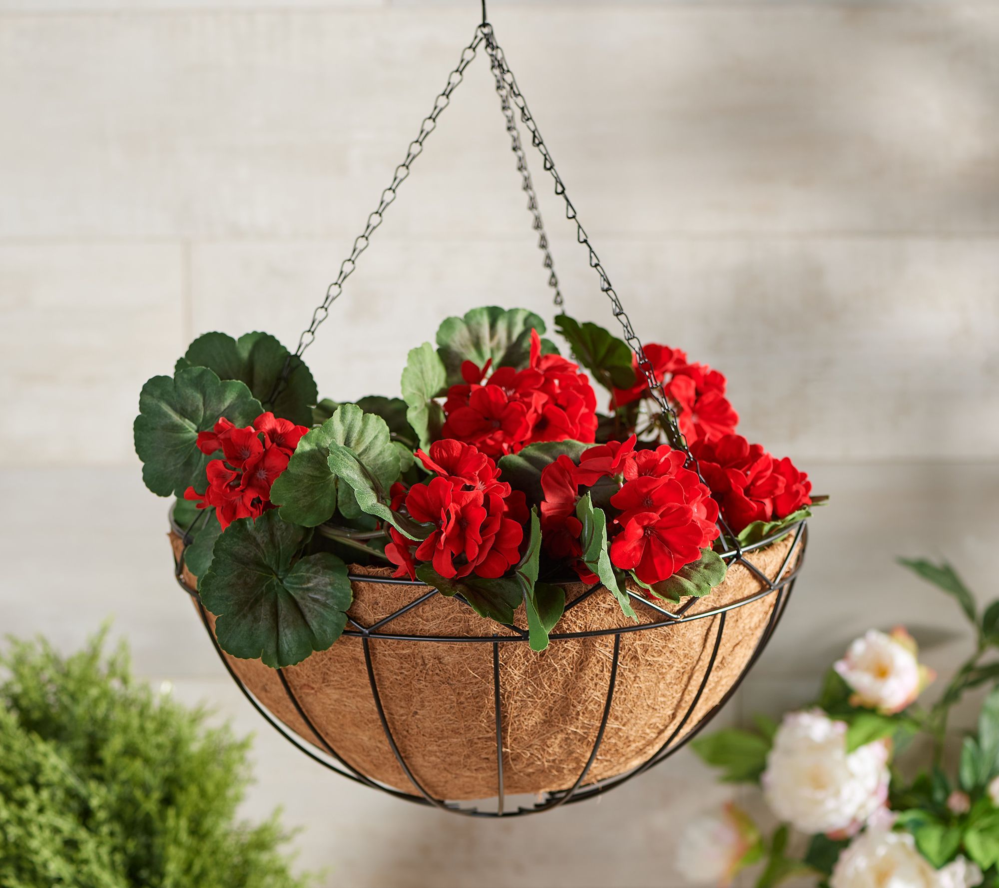 "As Is" 18" Metal Hanging Basket with Coco Liner by Linda Vater