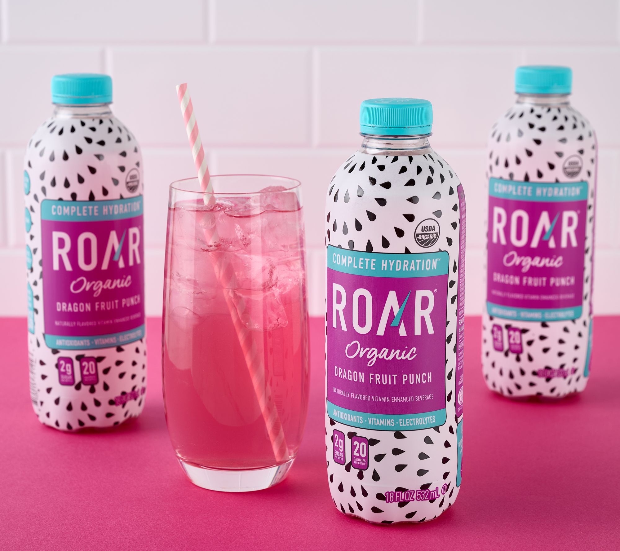 Roar Organic (12) 18 oz Btls Vitamin & Electrolyte Beverages