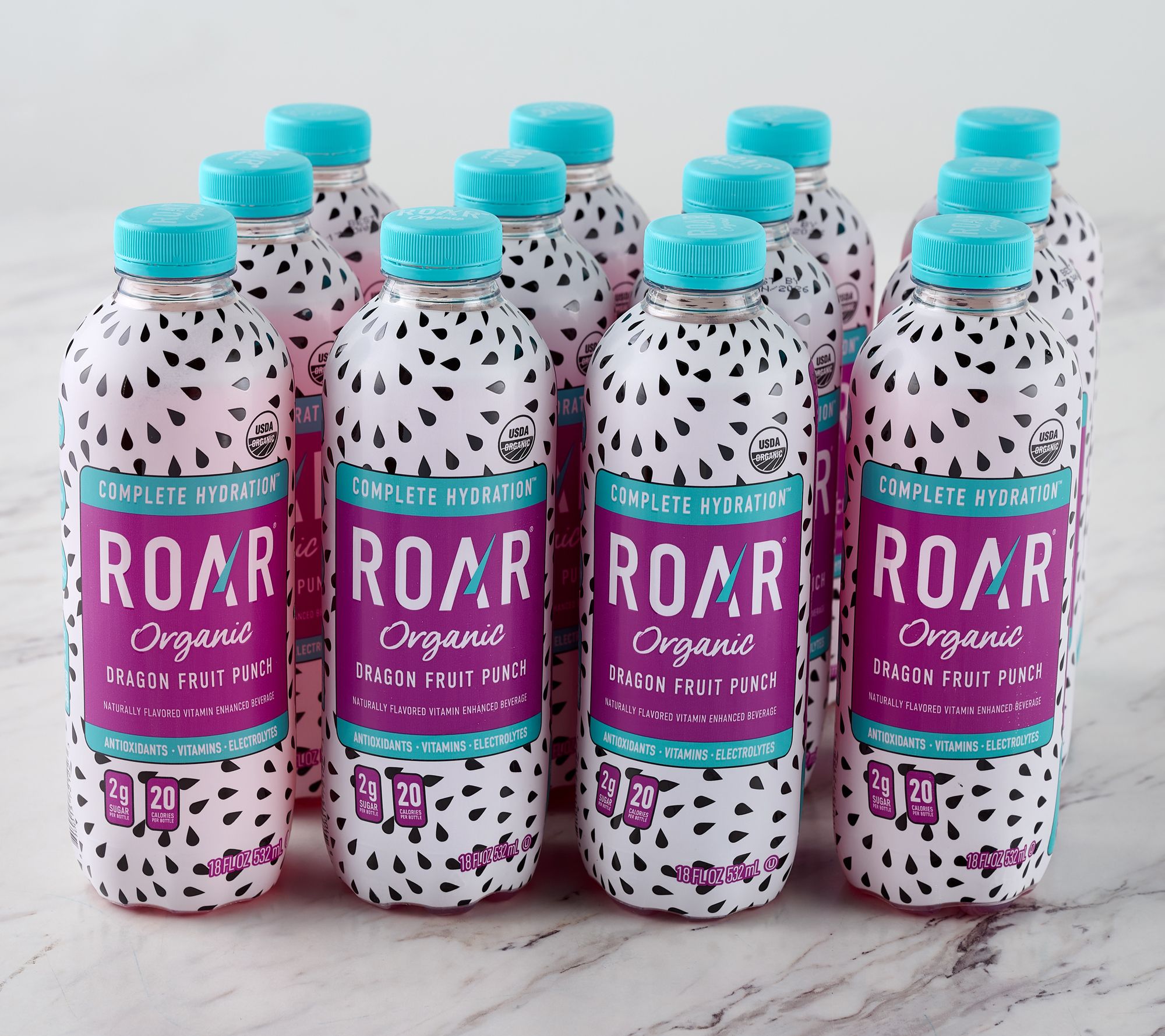 Roar Organic (12) 18 oz Btls Vitamin & Electrolyte Beverages