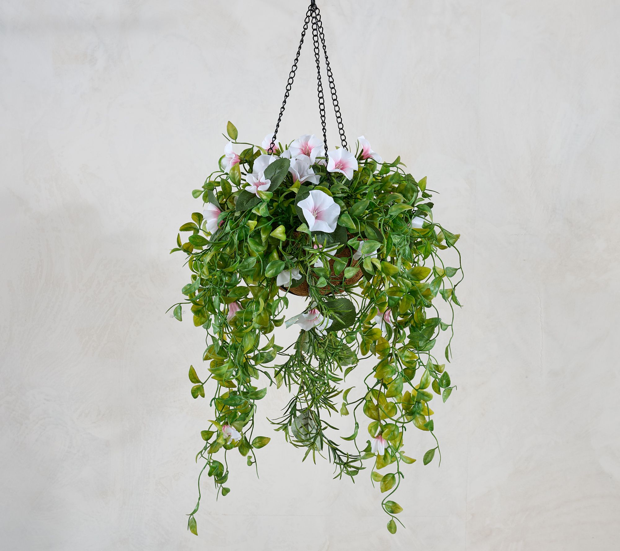 Garden Reflections 14" Faux Morning Glory Hanging Basket