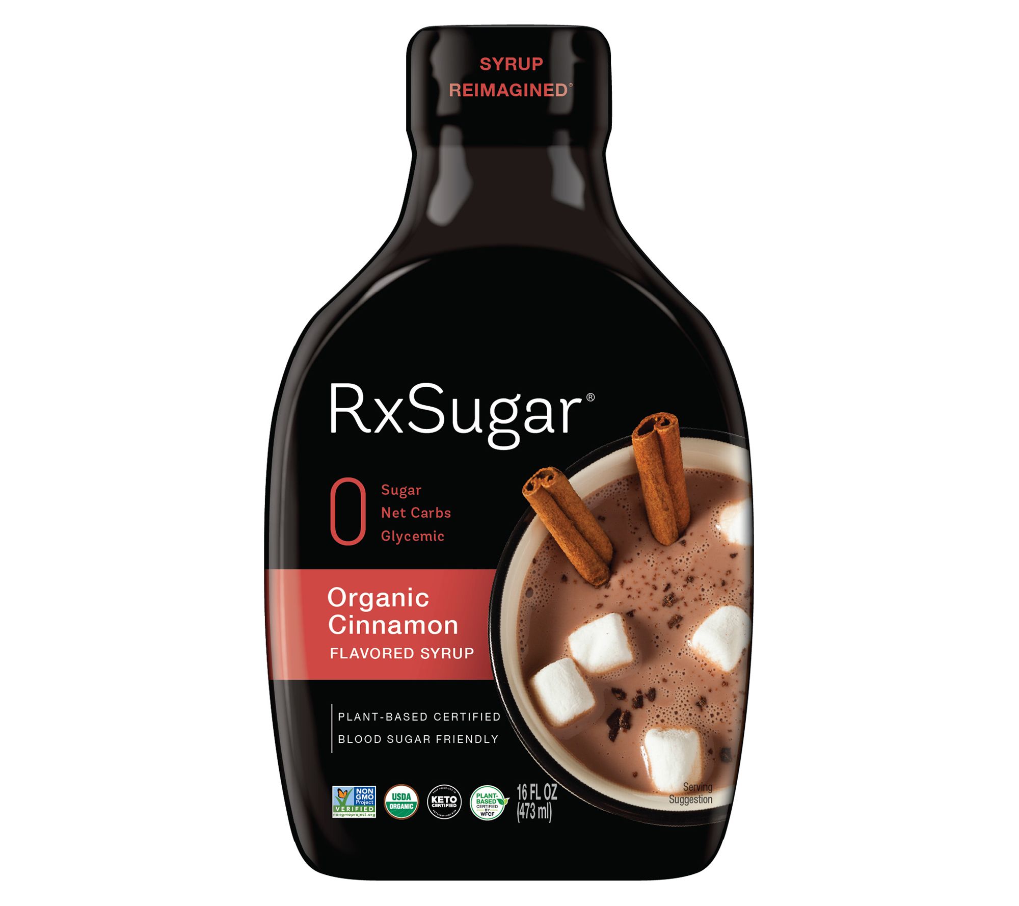 RxSugar 6-Pack Allulose Sugar Organic Cinnamon Syrup