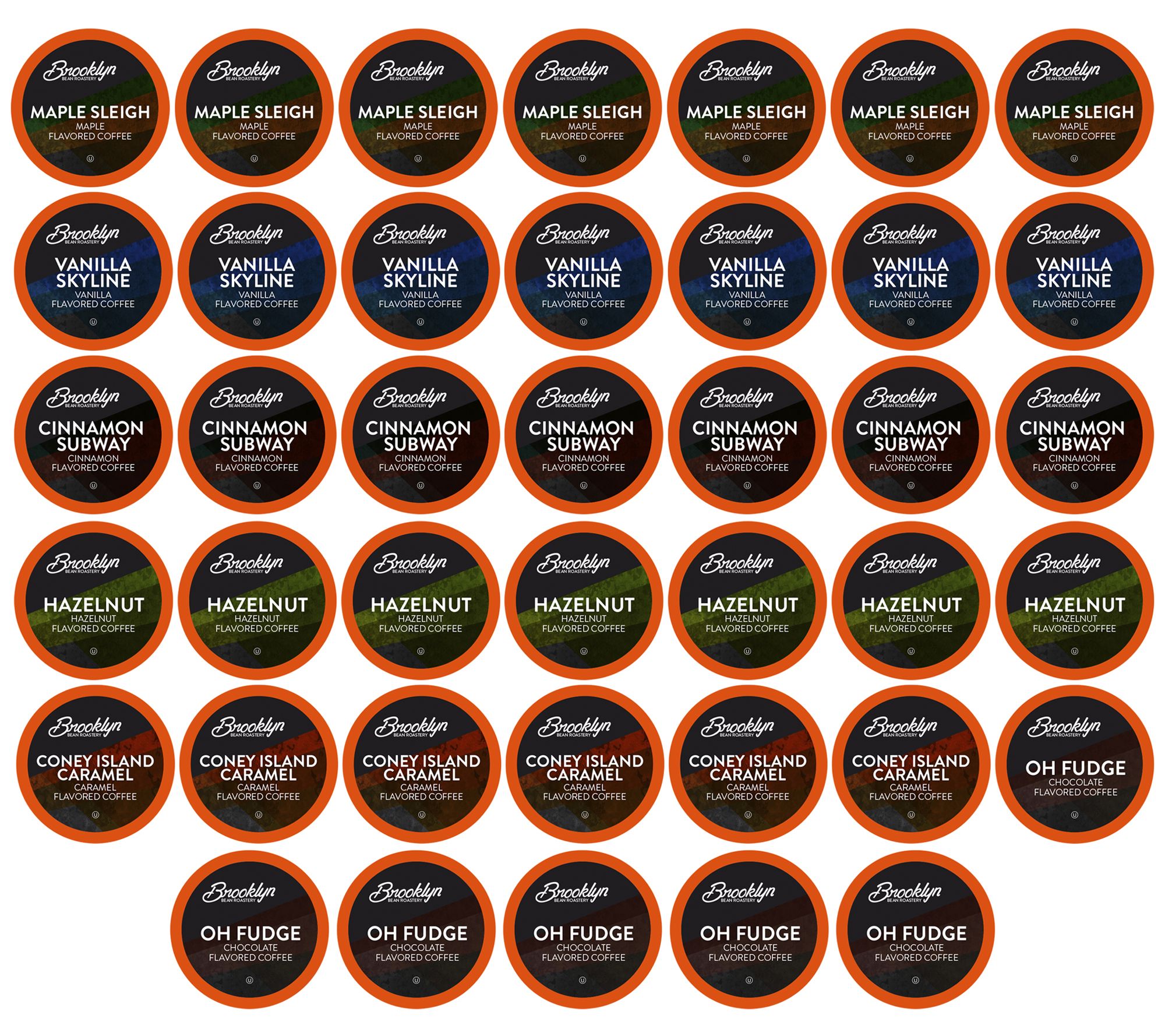 Brooklyn Beans 40 Count Variety Pack Flavored Coffee Pods