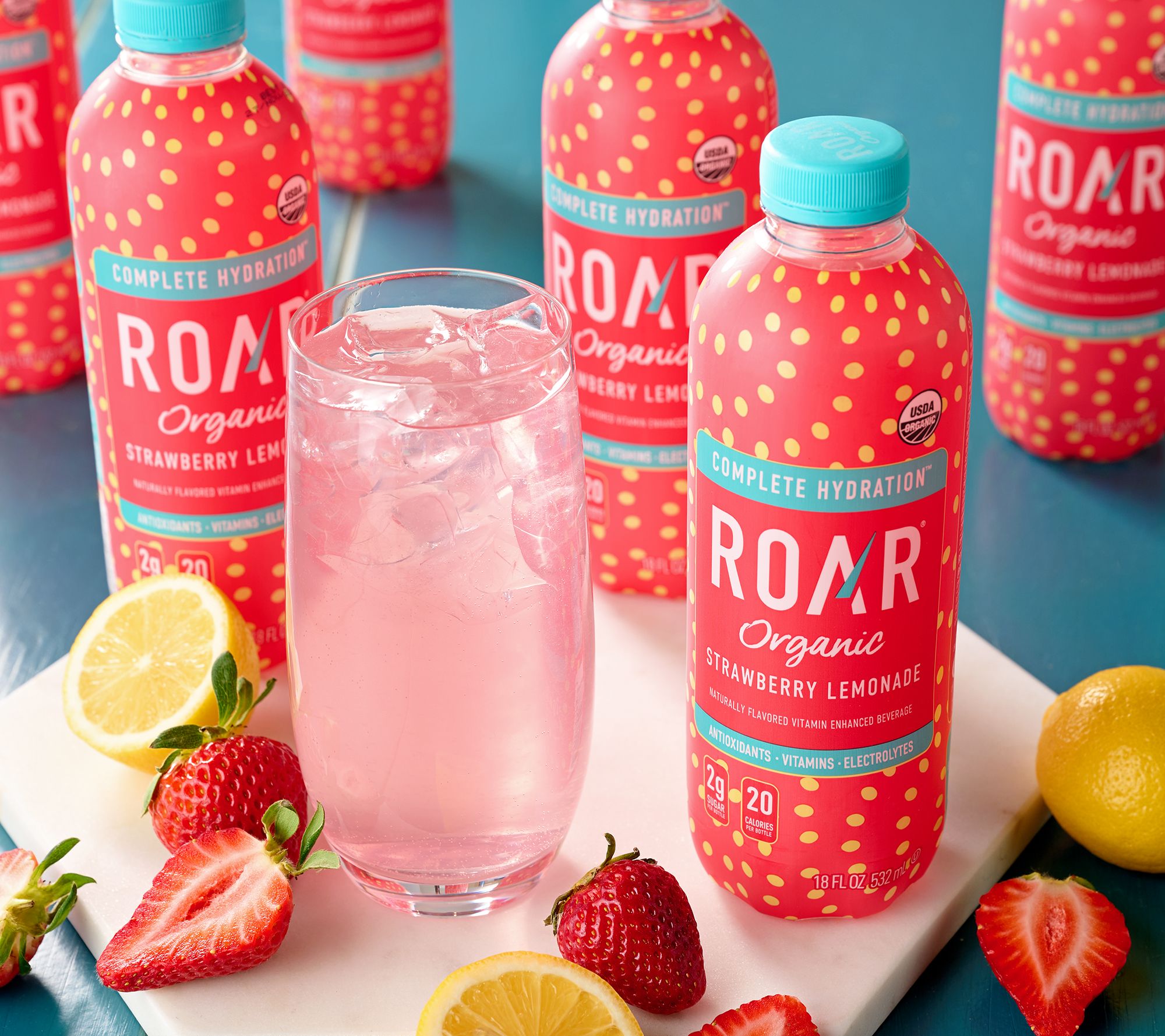 Roar Organic (24) 18-oz Bottles Vitamin & Electrolyte Beverages