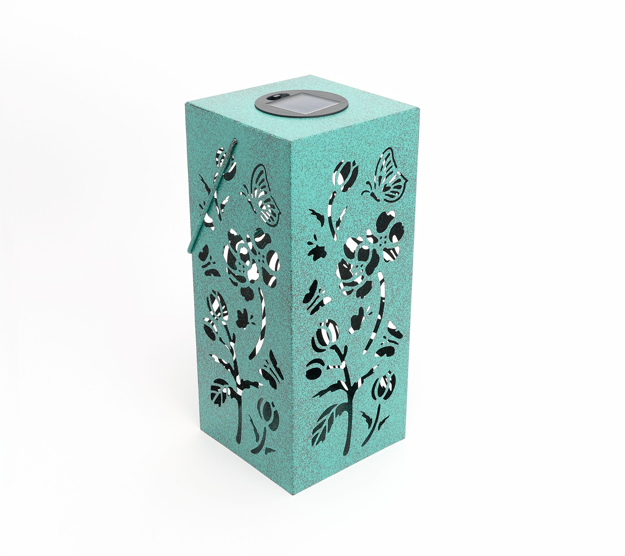  Garden Reflections Single Solar Lantern with Floral Design