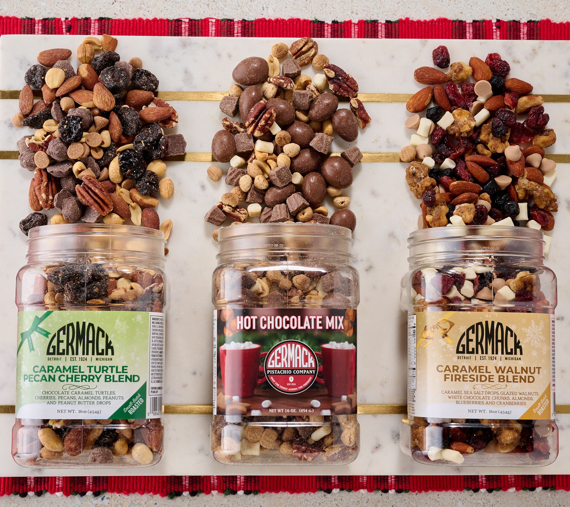 Germack (3) 16oz Jar Holiday Assortment Nut Mixes