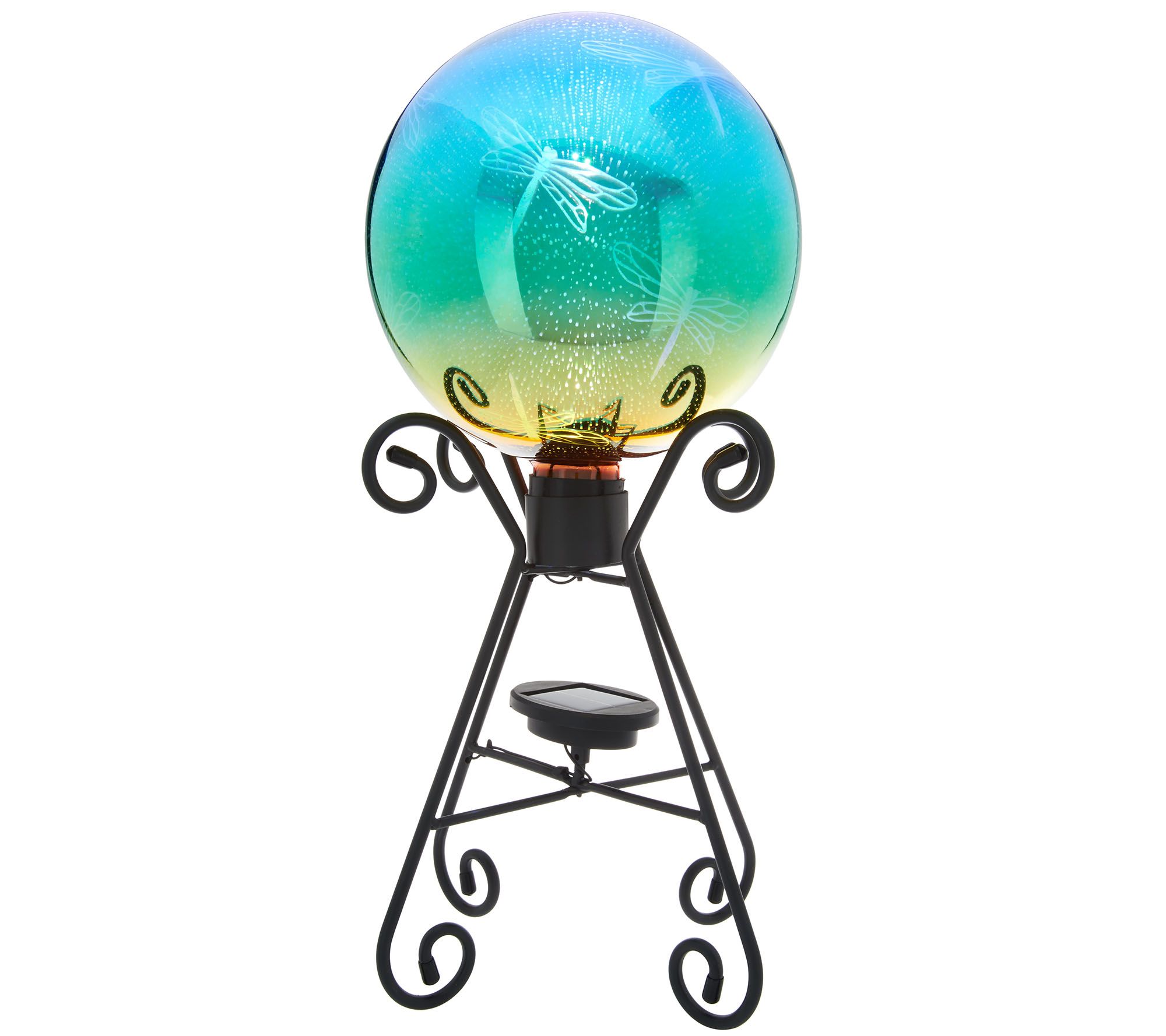 Plow & Hearth Solar Gazing Ball with 3D Image and Stand