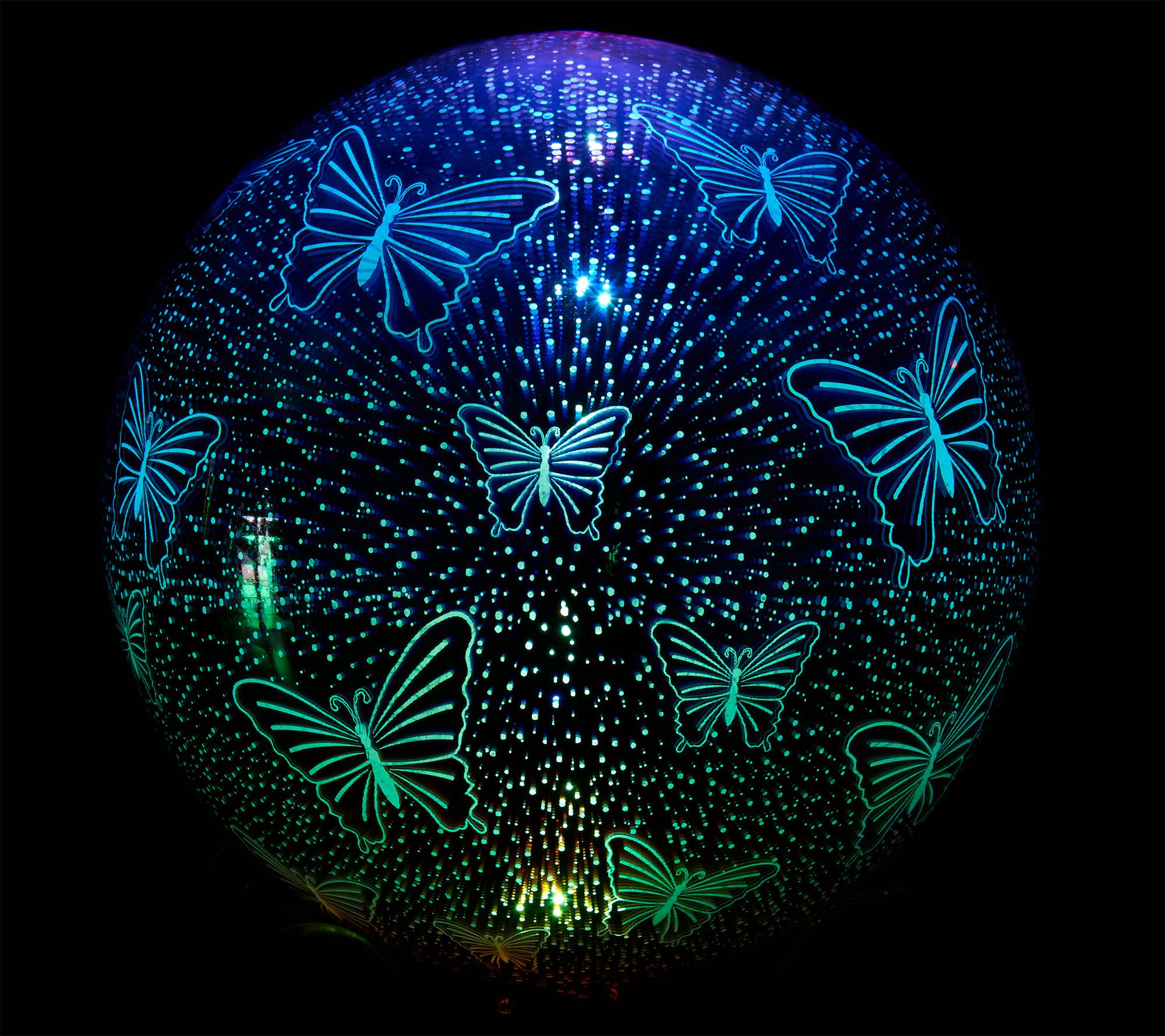 Plow & Hearth Solar Gazing Ball with 3D Image and Stand