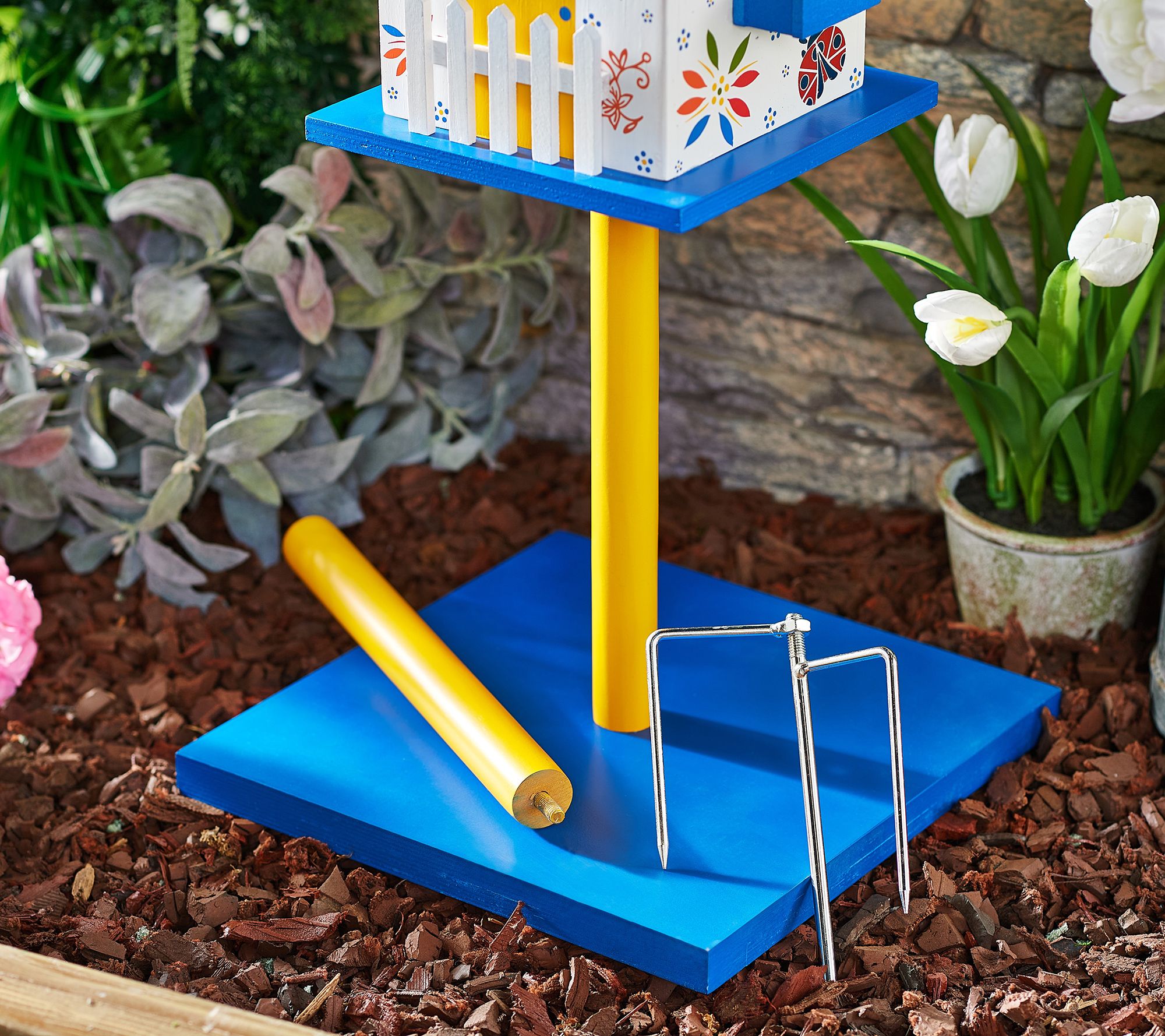 Temptations Outdoor Centertaining 14" Birdhouse & Removable Base