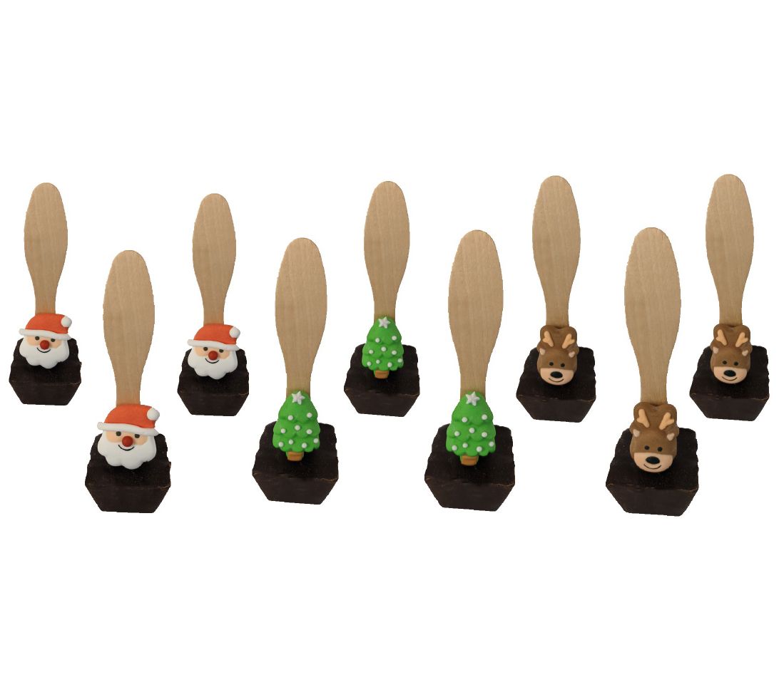 Ships 11/4 Chocolate Works Set of 9 Molded Hot Cocoa Spoons